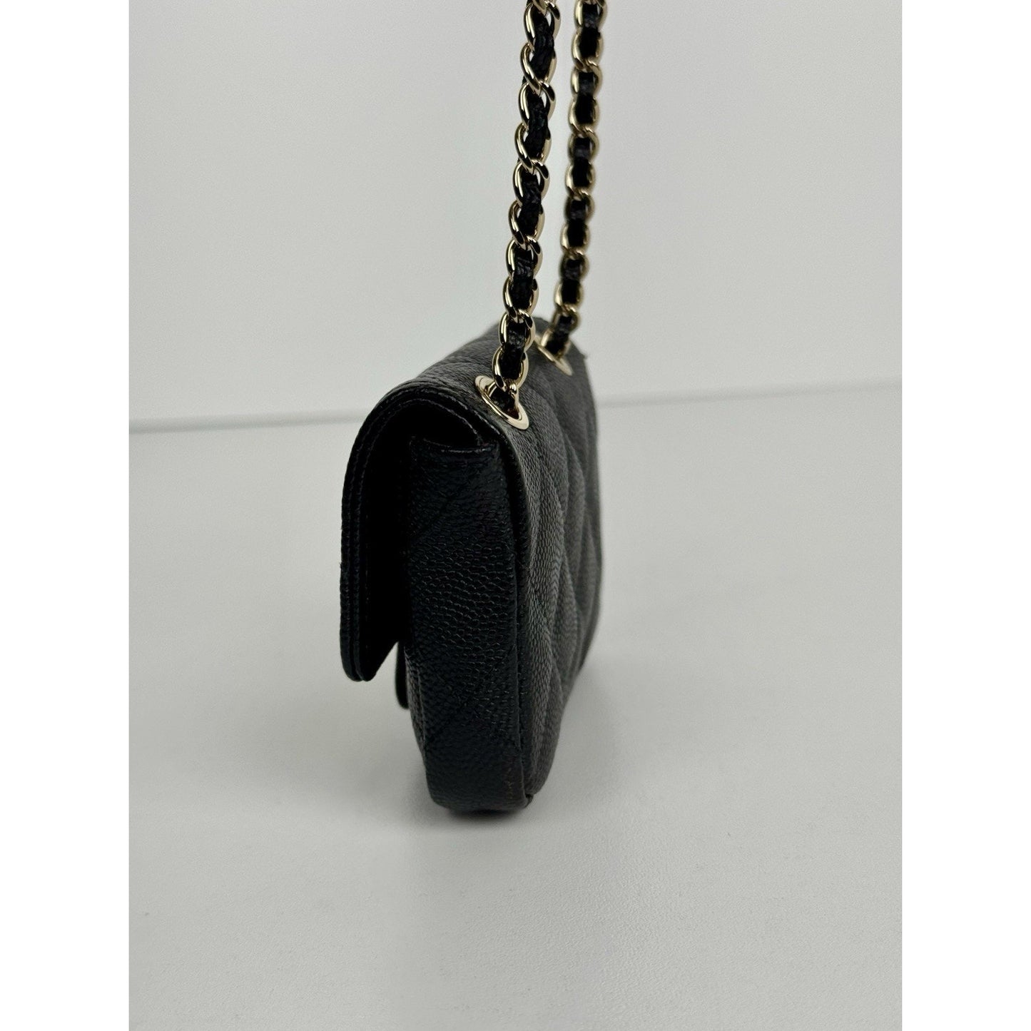 Chanel Classic Flap Chain Belt Bag Quilted Caviar Mini