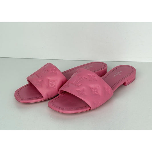 Louis Vuitton Revival Flat Mules in Embossed Pink Leather 36EU (6 US) 2020
