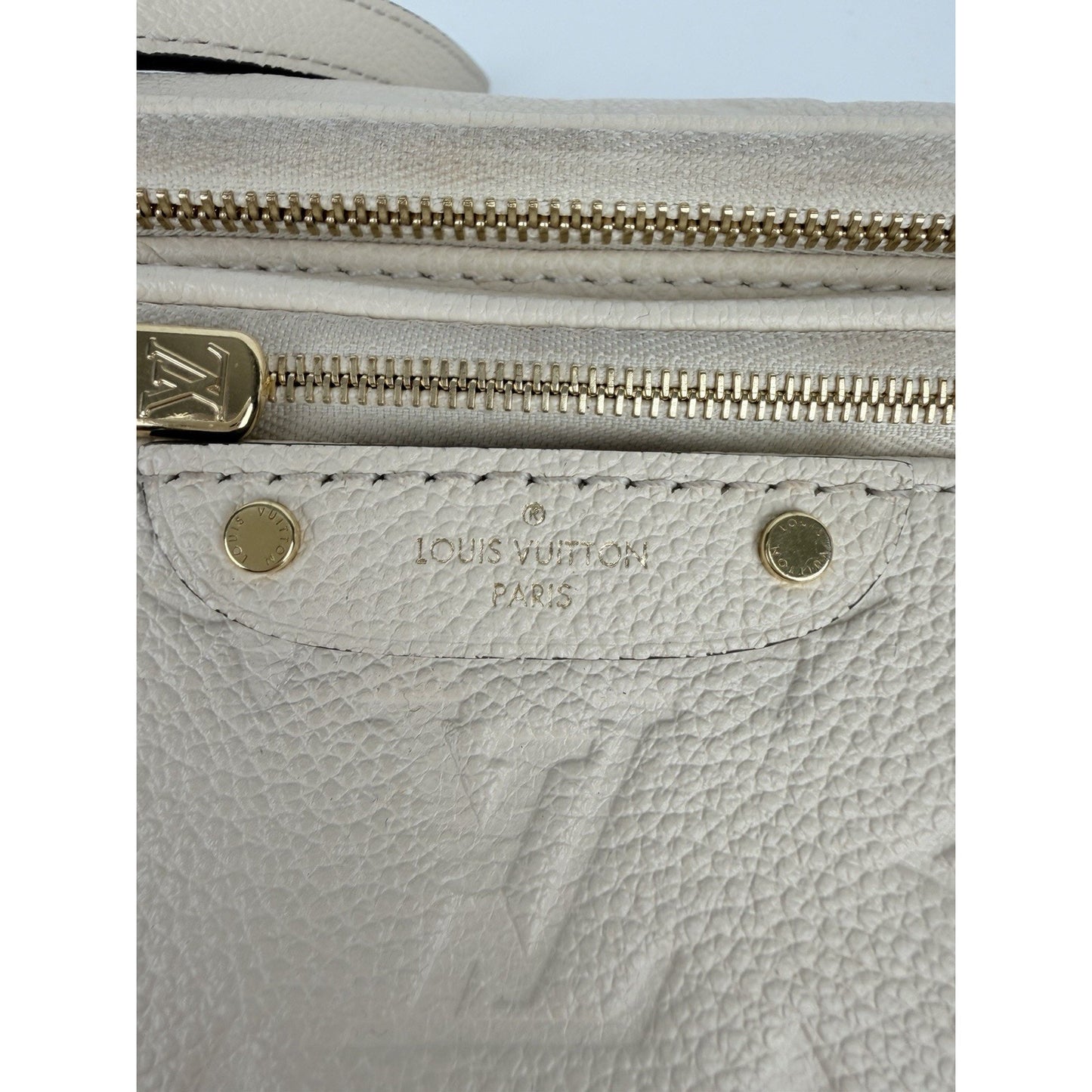 Louis Vuitton Mini Bumbag in Cream Embossed Monogram Empreinte Leather NFC U1
