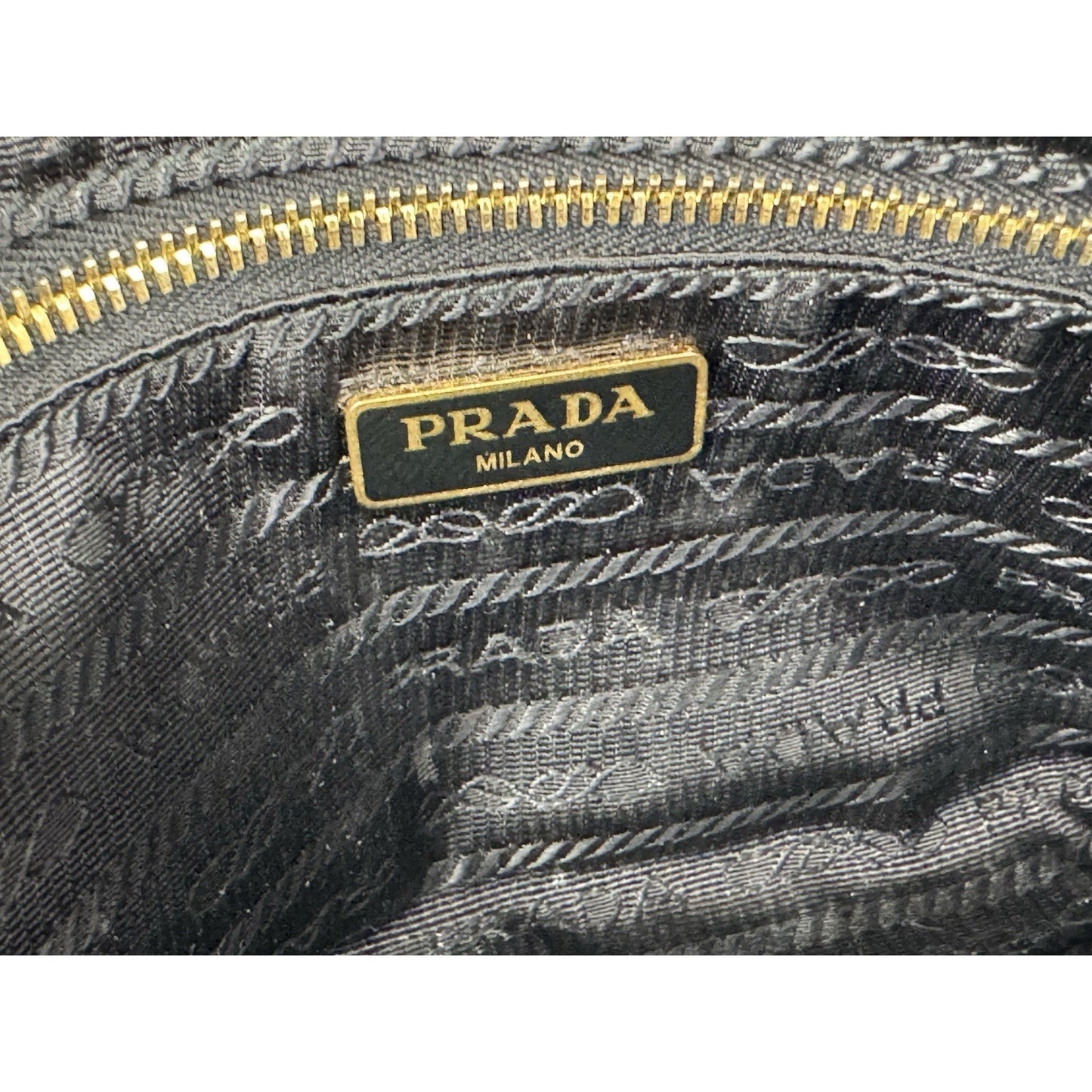 Prada Saffiano Leather Mini Double Zip Crossbody Black B-6