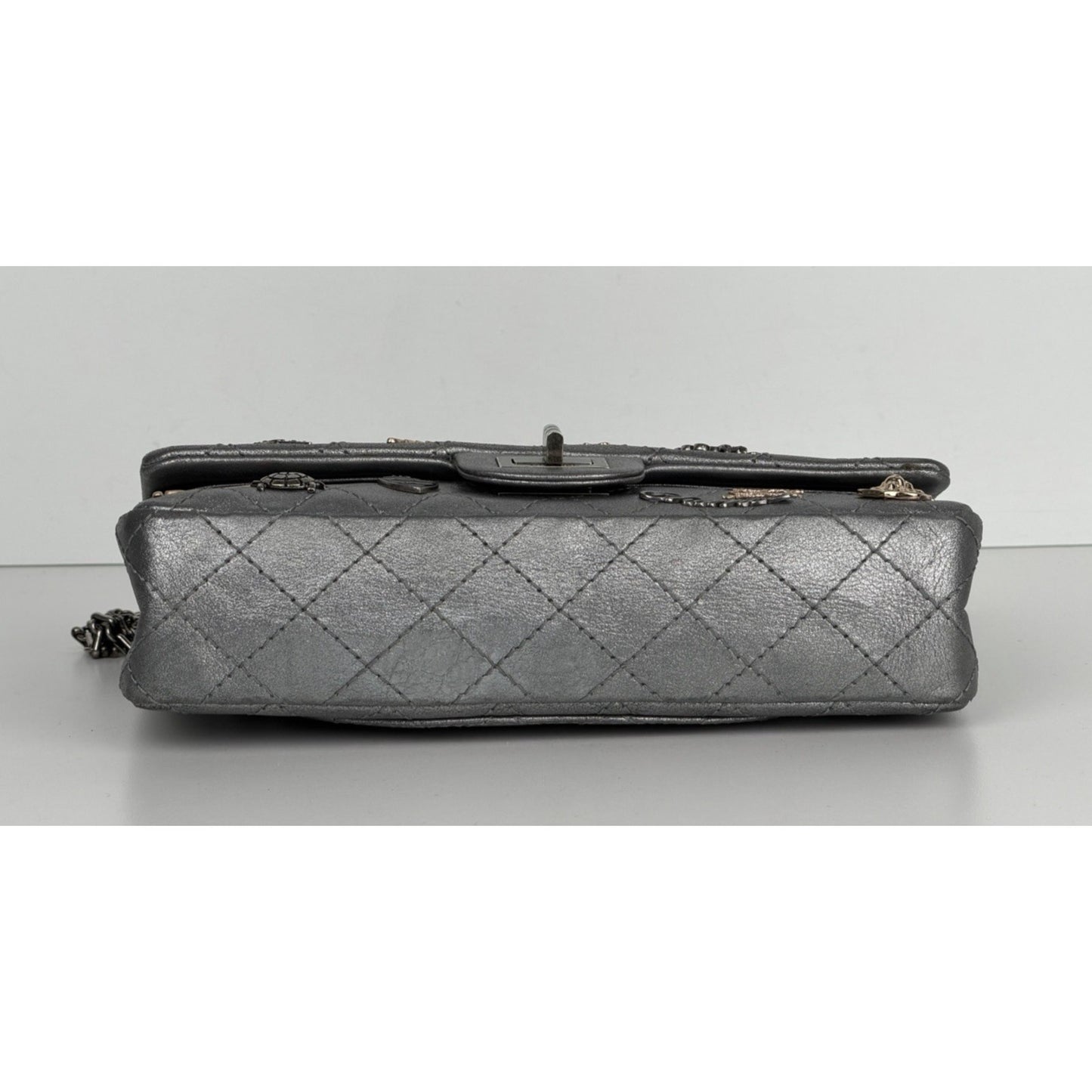 Chanel Lucky Charms 2.55 Reissue Double Flap Bag Metallic Silver 2006-2008 U3