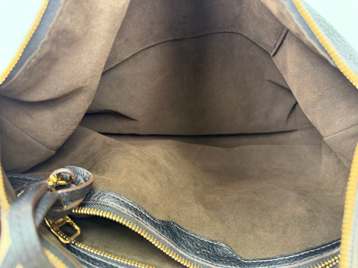 Louis Vuitton Monogram Mahina Selene MM Shoulder Bag in Black Leather YC1