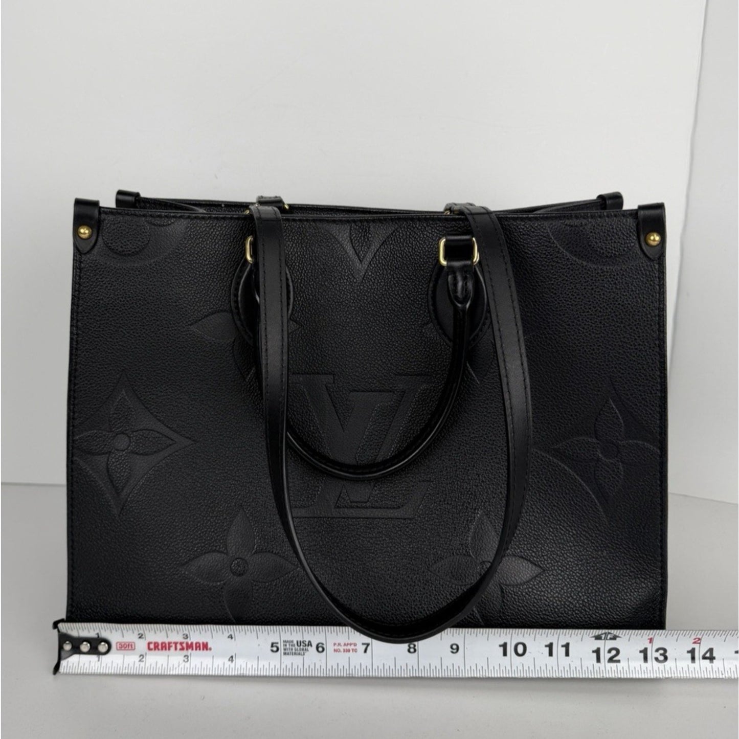 Louis Vuitton OnTheGo MM Bag in Black Monogram Empreinte Leather NFC D9