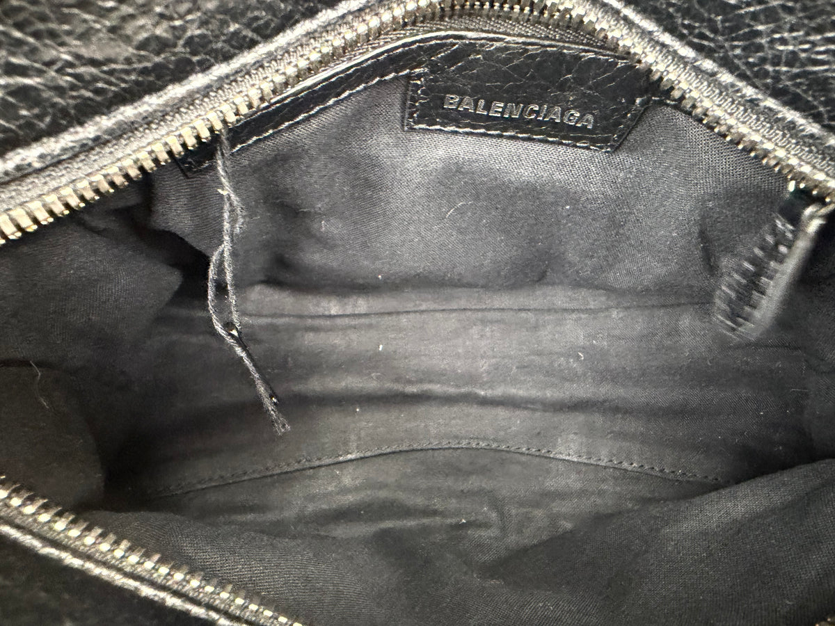 Balenciaga Neo Cagole Handbag XS in Black Crinkled Leather YS11