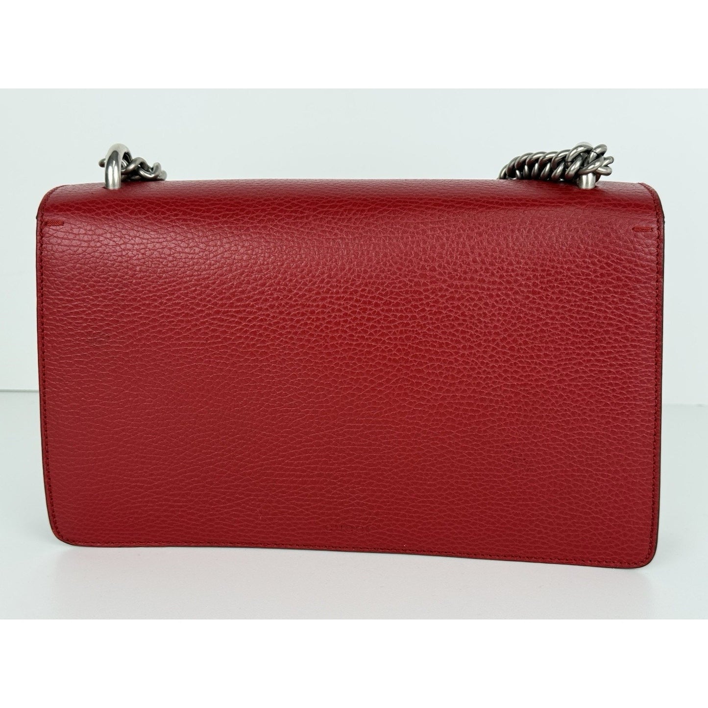 Gucci Dionysus Small Chain Strap Women's Shoulder Bag in Red Leather