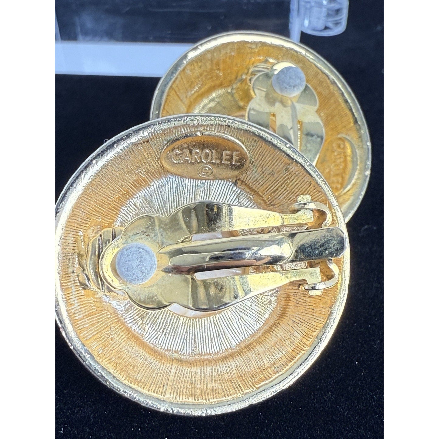 Chanel Vintage Faux Pearl Earrings Clip-On Gold