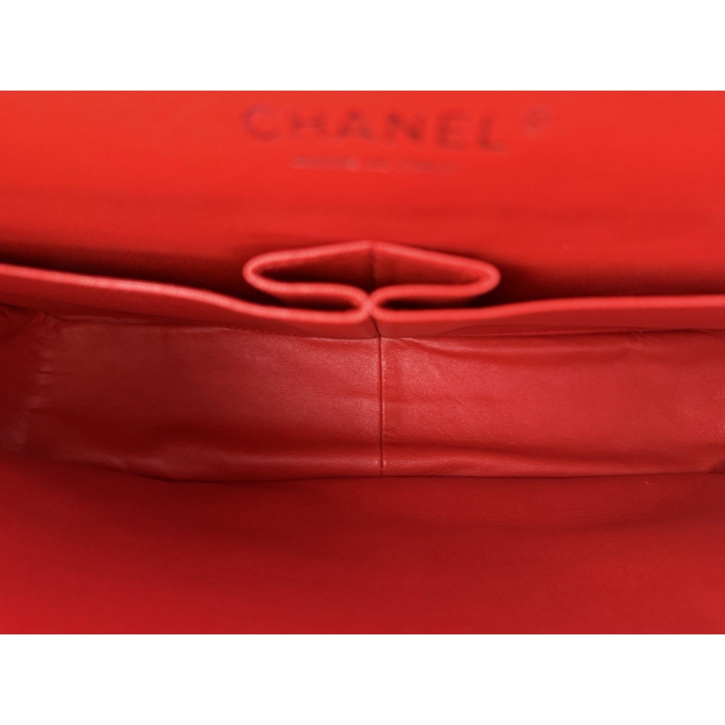 Chanel Classic Double Flap Maxi Bag in Orange Red Quilted Leather 2011 C8