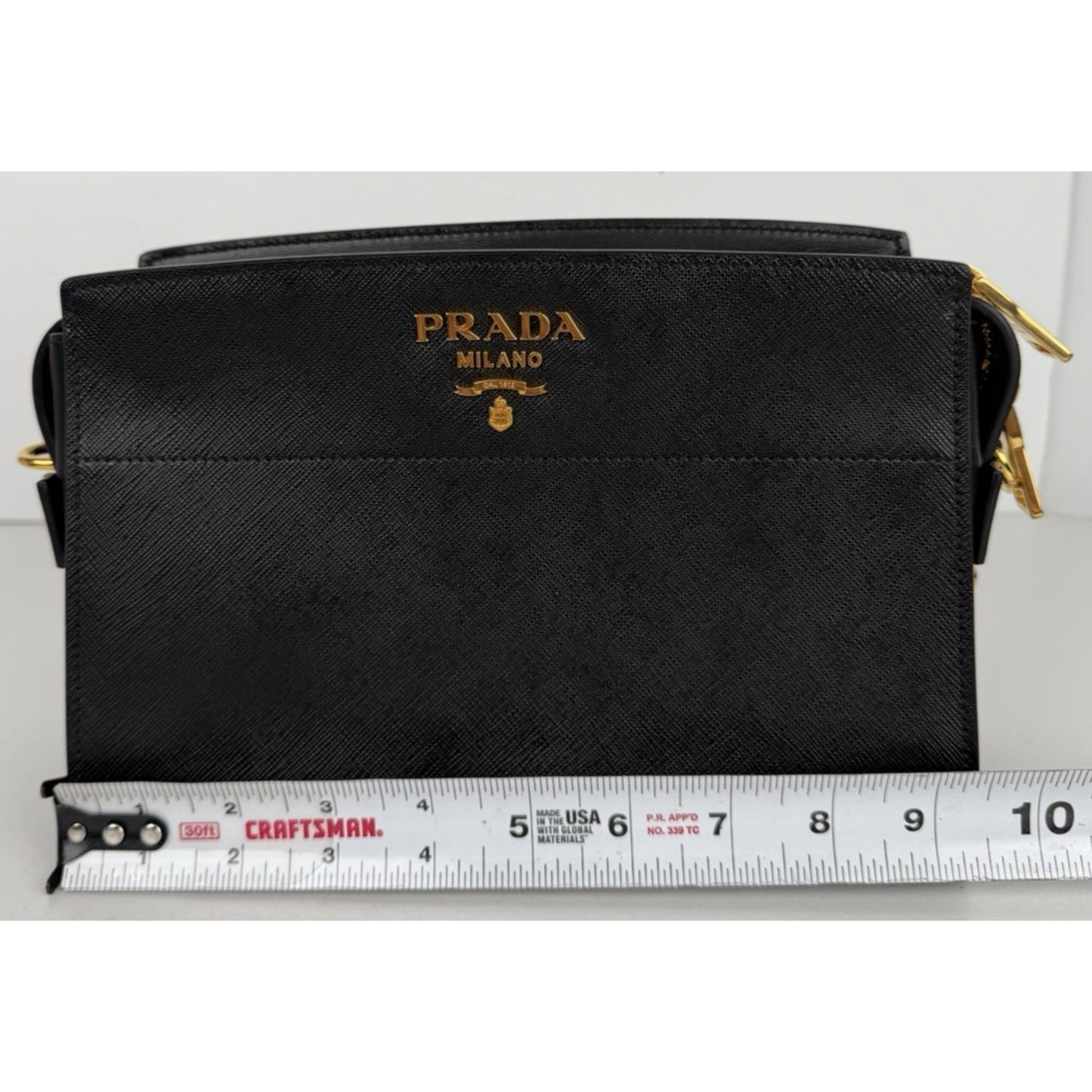 Prada Esplanade Crossbody Crossbody Bag in Black Saffiano Leather S-07