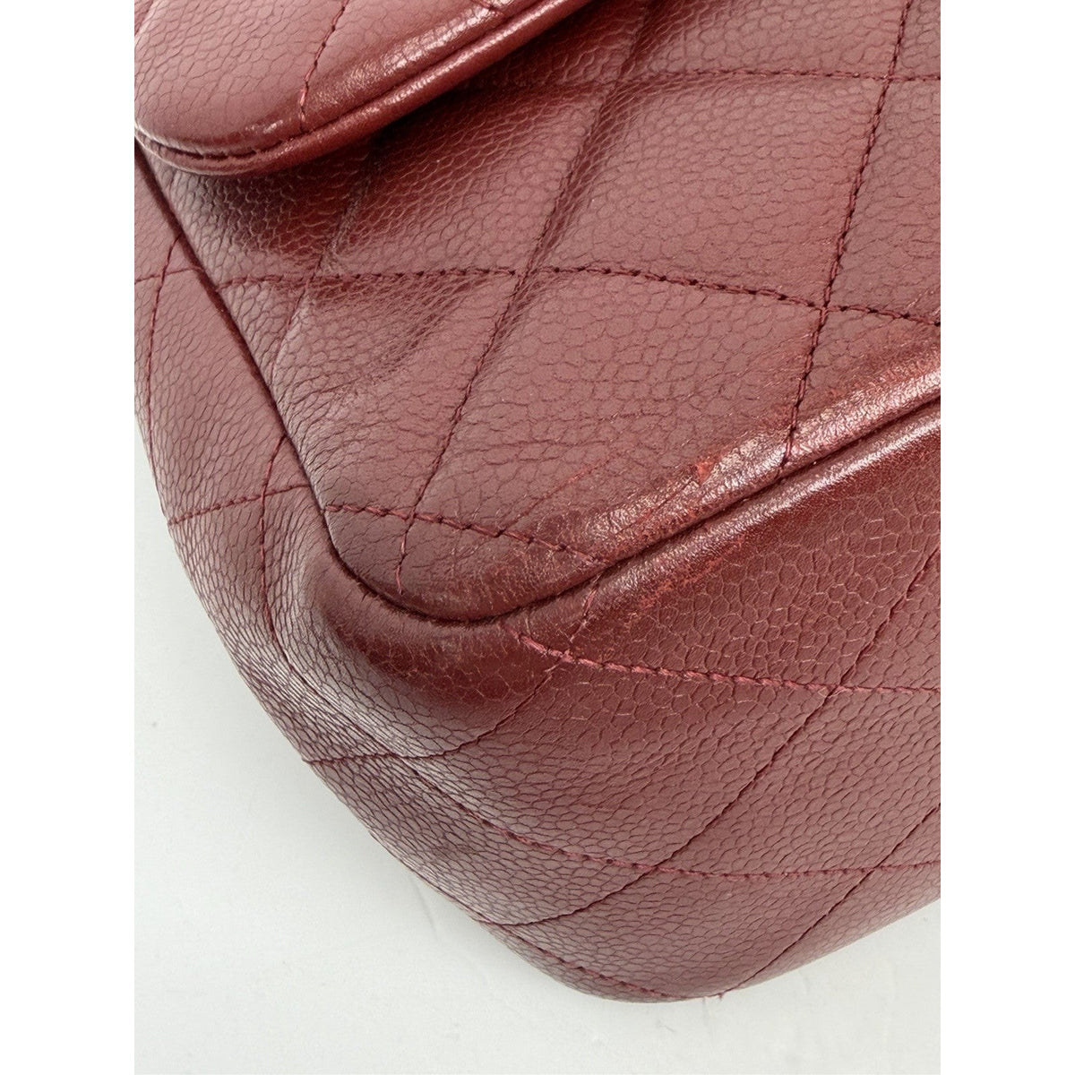 Chanel Jumbo Classic Flap Bag in Deep Red Caviar Quilted Leather 2013-2014 D1