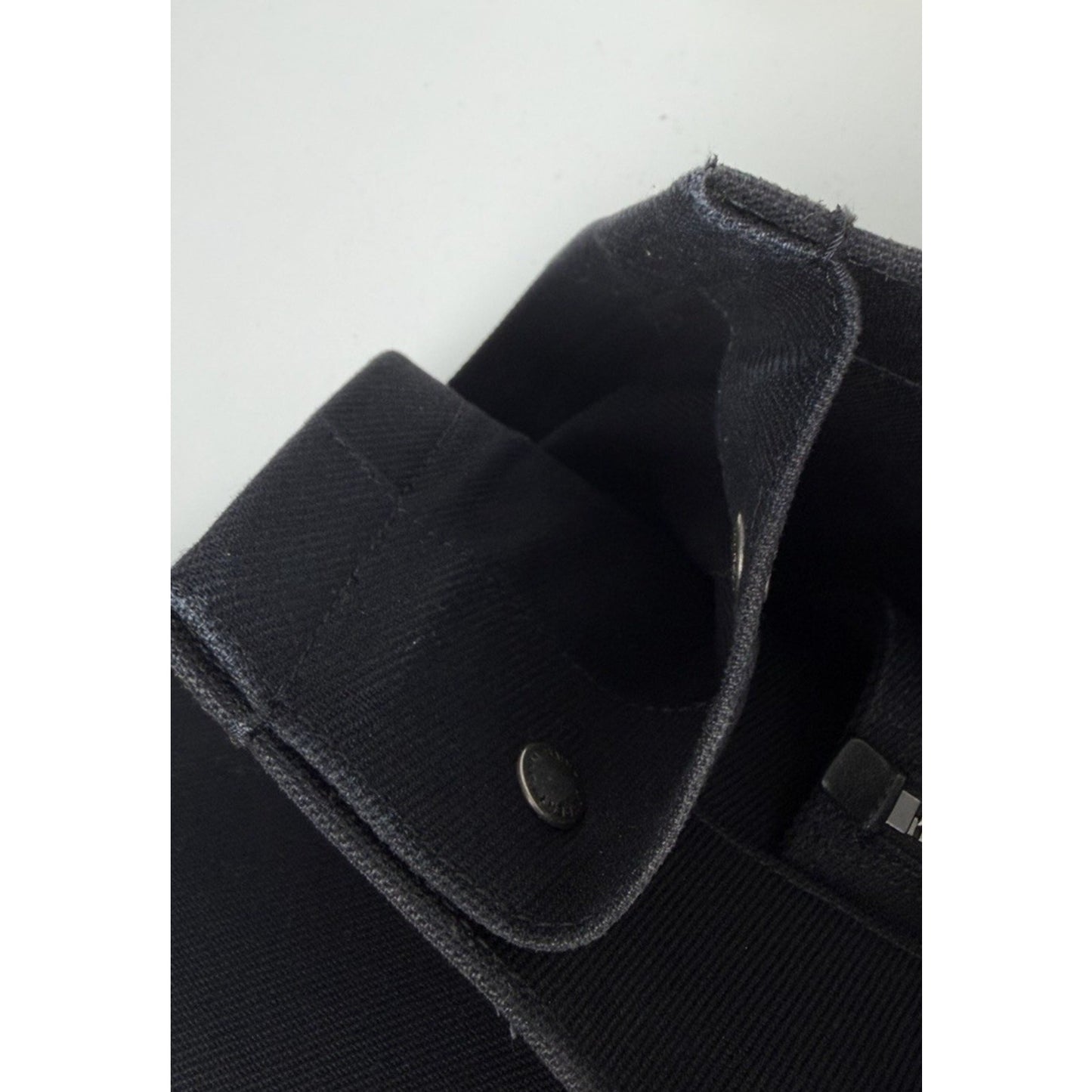 Saint Laurent Rive Gauche Tote Bag Bold White Logo Printed Black Canvas S