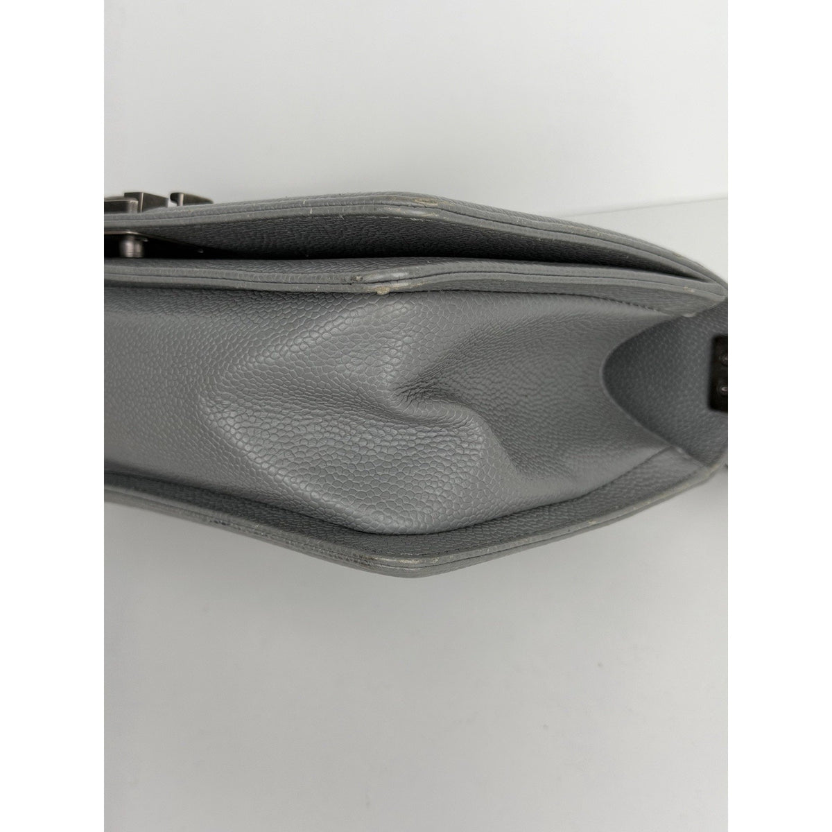 (LAYAWAY) Chanel Medium Boy Flap Bag in Grey Chevron Quilted Caviar Leather 2019 C9 (Copy)