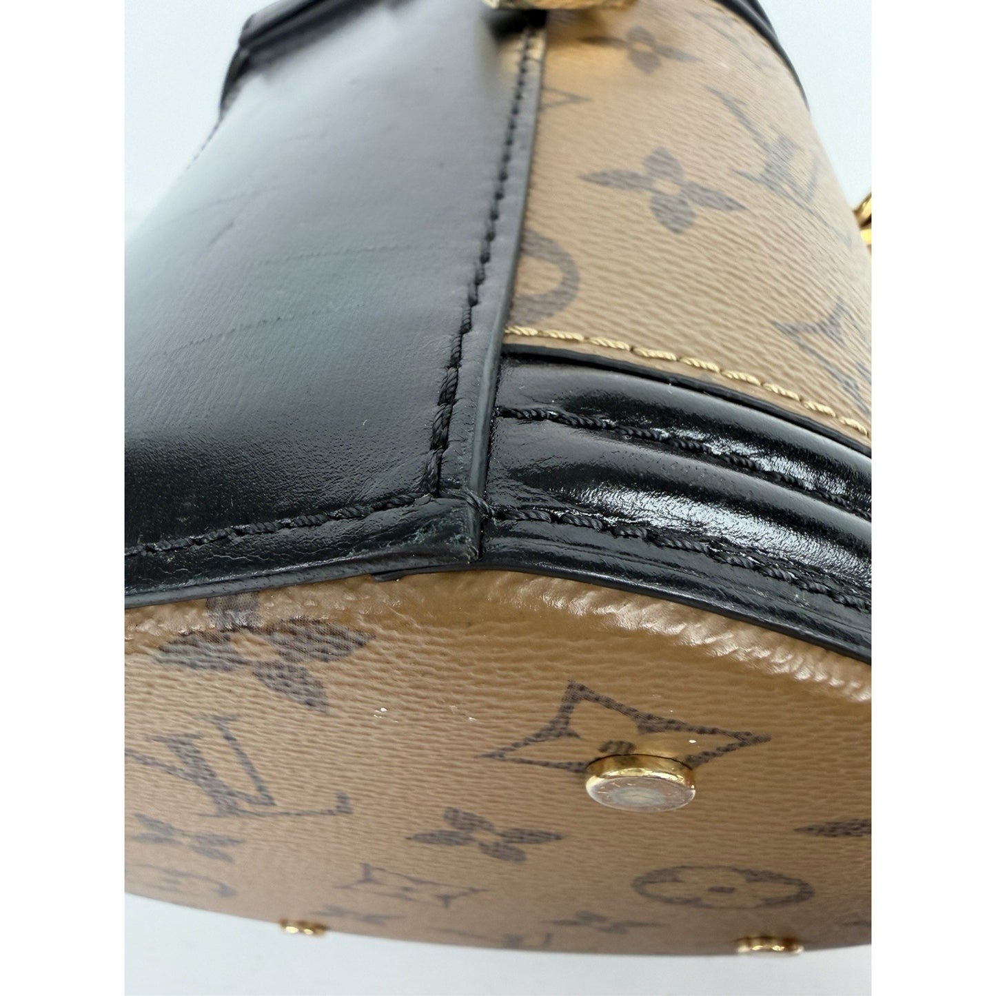 Louis Vuitton Cannes Handbag in Brown LV Reverse Monogram Coated Canvas NFC B-6