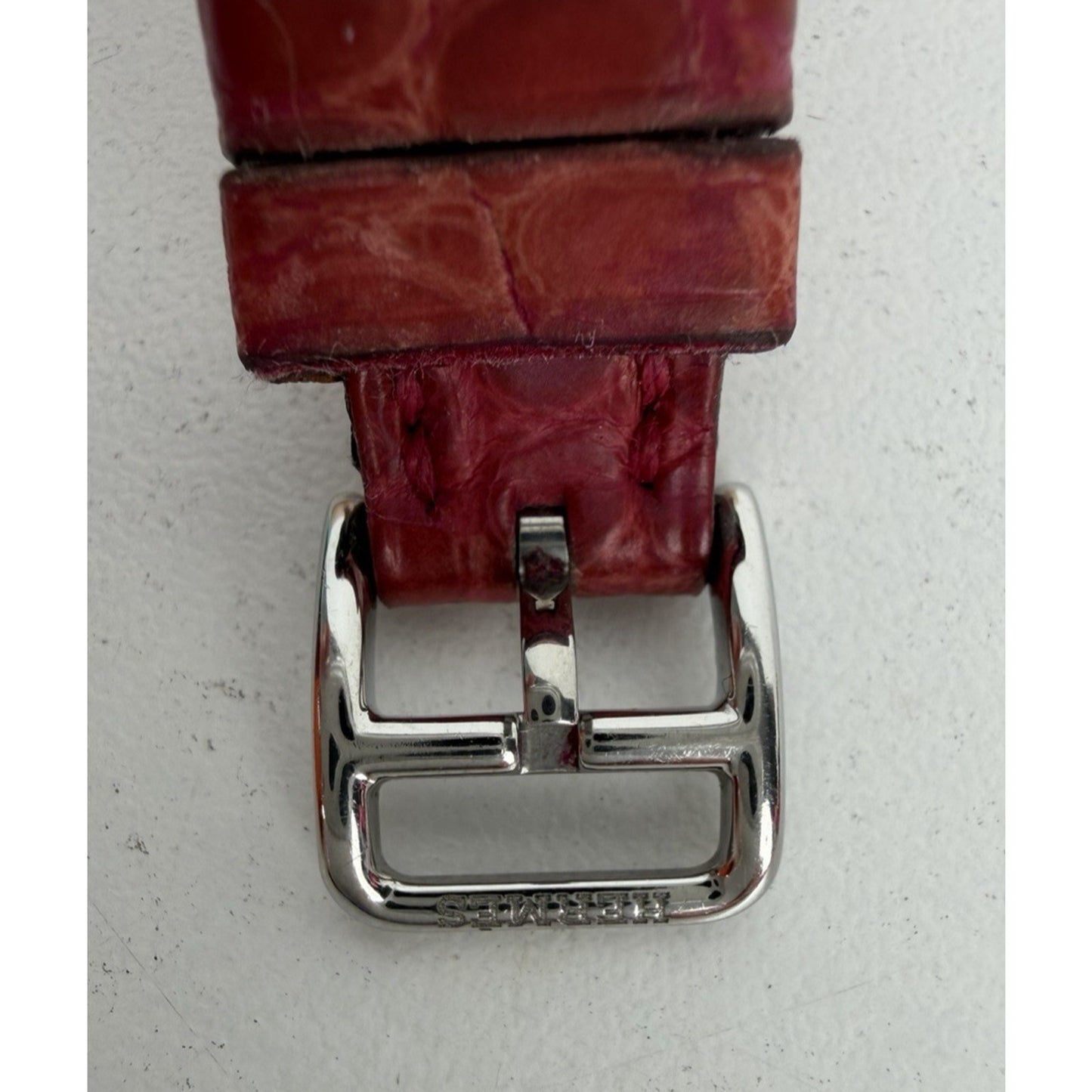 Hermes Heure H Watch Mother-of-Pearl Dial & Pink Alligator Leather Strap 2013
