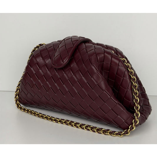 Bottega Veneta Lauren Clutch Medium 1980 in Barolo-M Brass C5