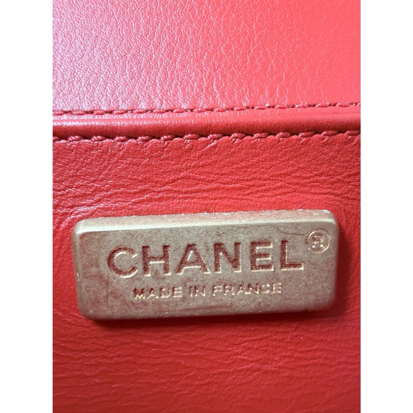 LAYAWAY: CHANEL Python Boy Bag Medium Red Leather Brushed Gold Hardware 2014 B4