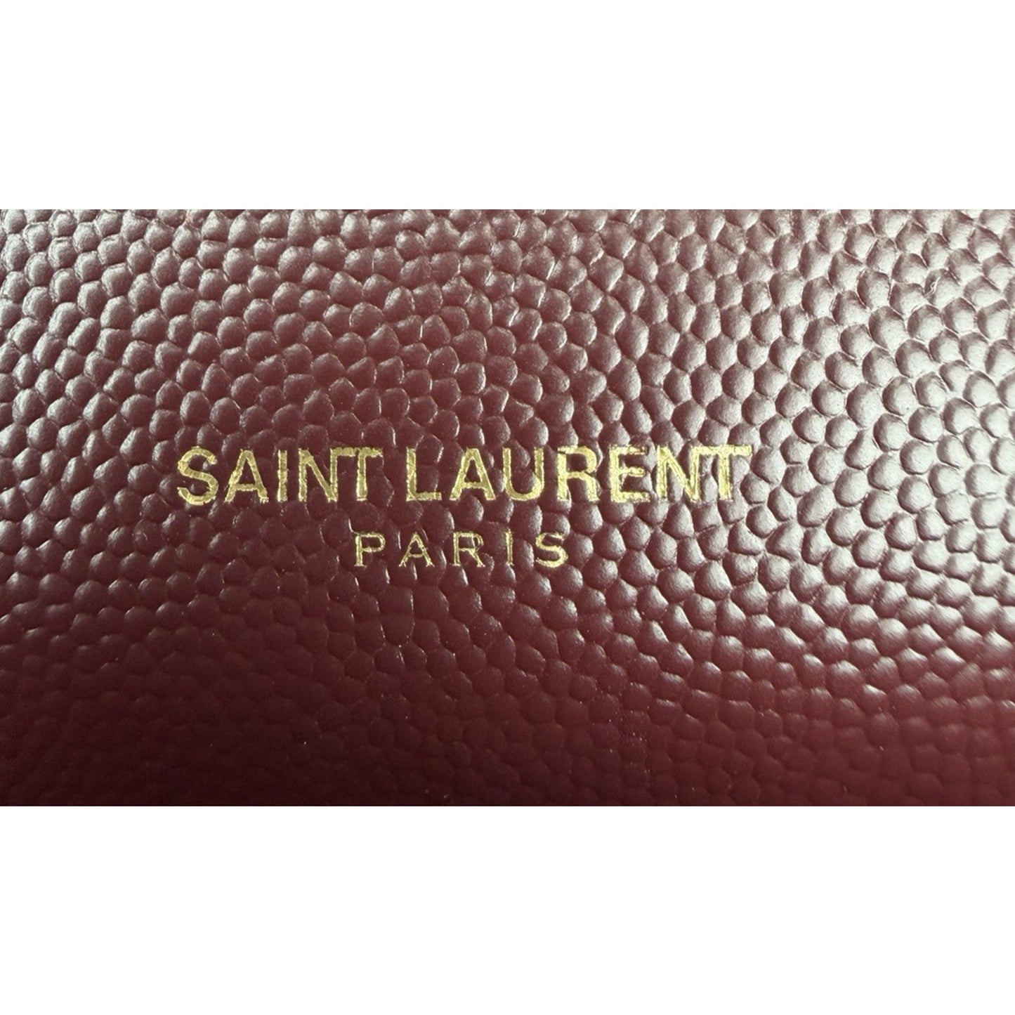 Saint Laurent Cassandra Medium Chain Shoulder Bag Burgundy Leather S2