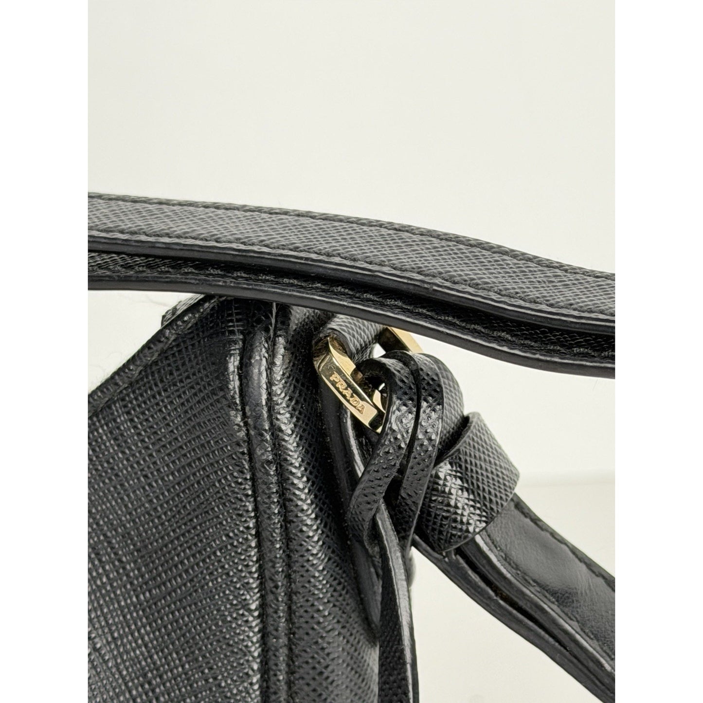 Prada Re-Edition 2005 Saffiano Leather Mini Bag in Black with Key Ring D-3