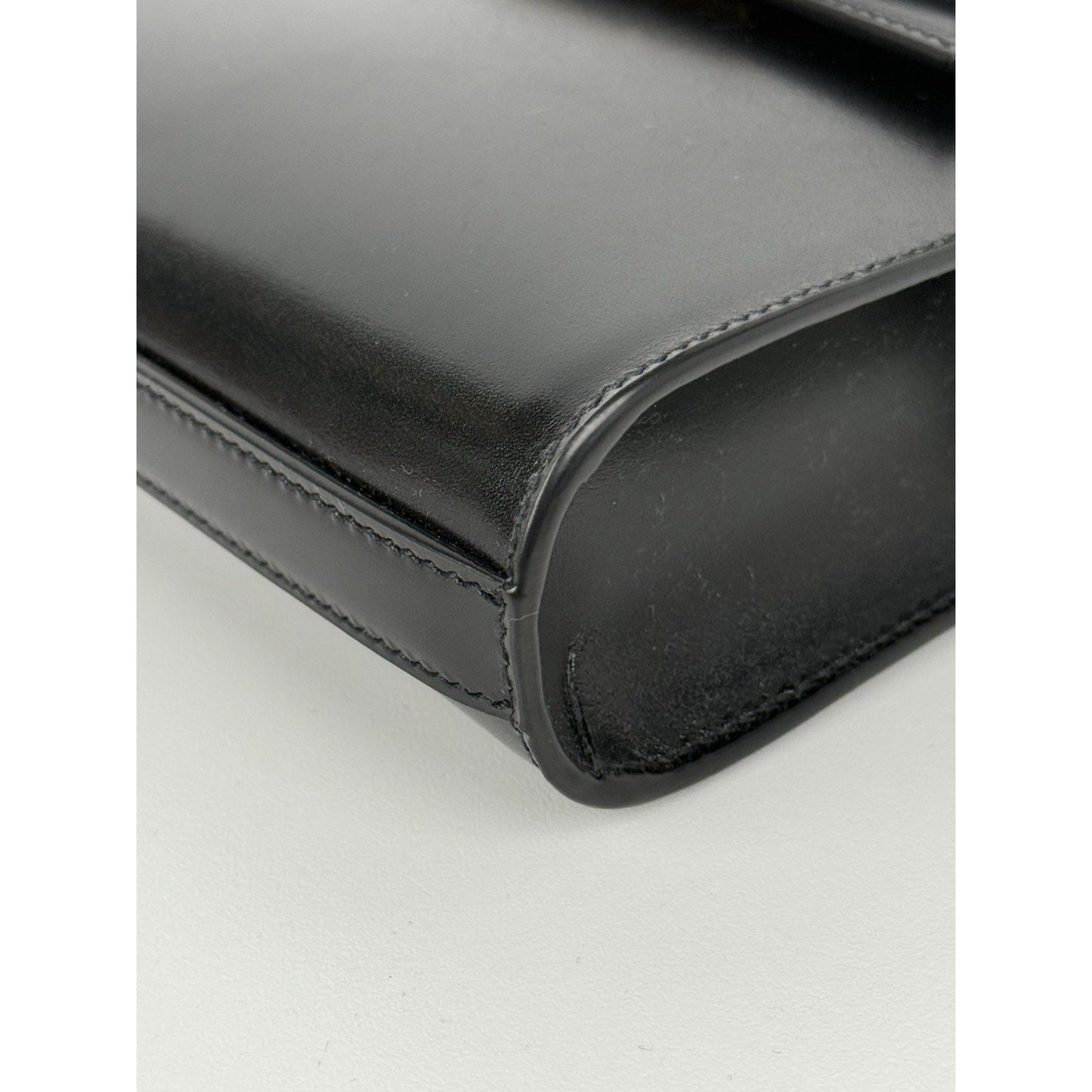 Saint Laurent Baby Manhattan Black Leather Women's Shoulder Bag