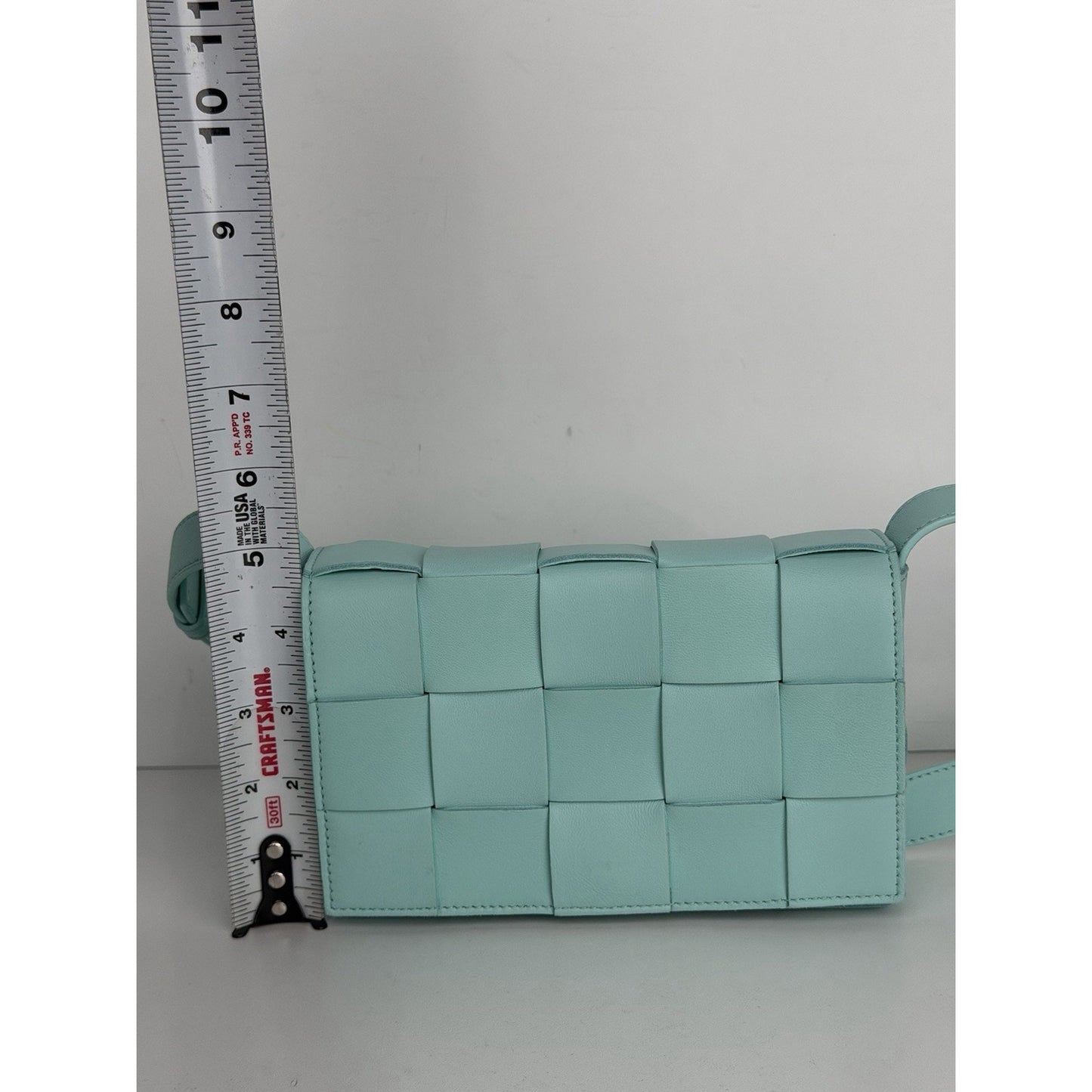 Bottega Veneta Intrecciato Cassette Shoulder Bag Small in Spearmint Leather