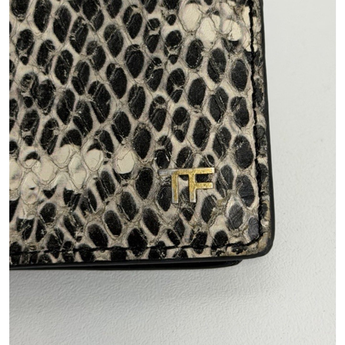 Tom Ford Men's Snake Print Bifold Wallet in Leather
