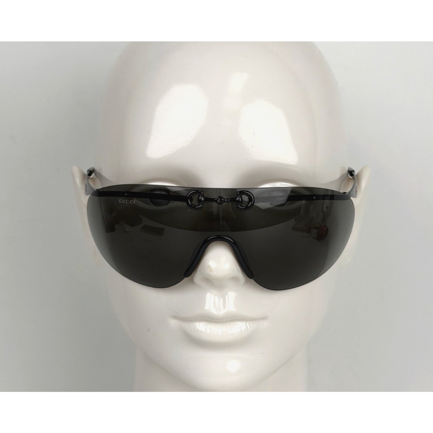 Gucci GG1656S 001 Sunglasses in Black Metal Frame and Grey Tinted Lenses