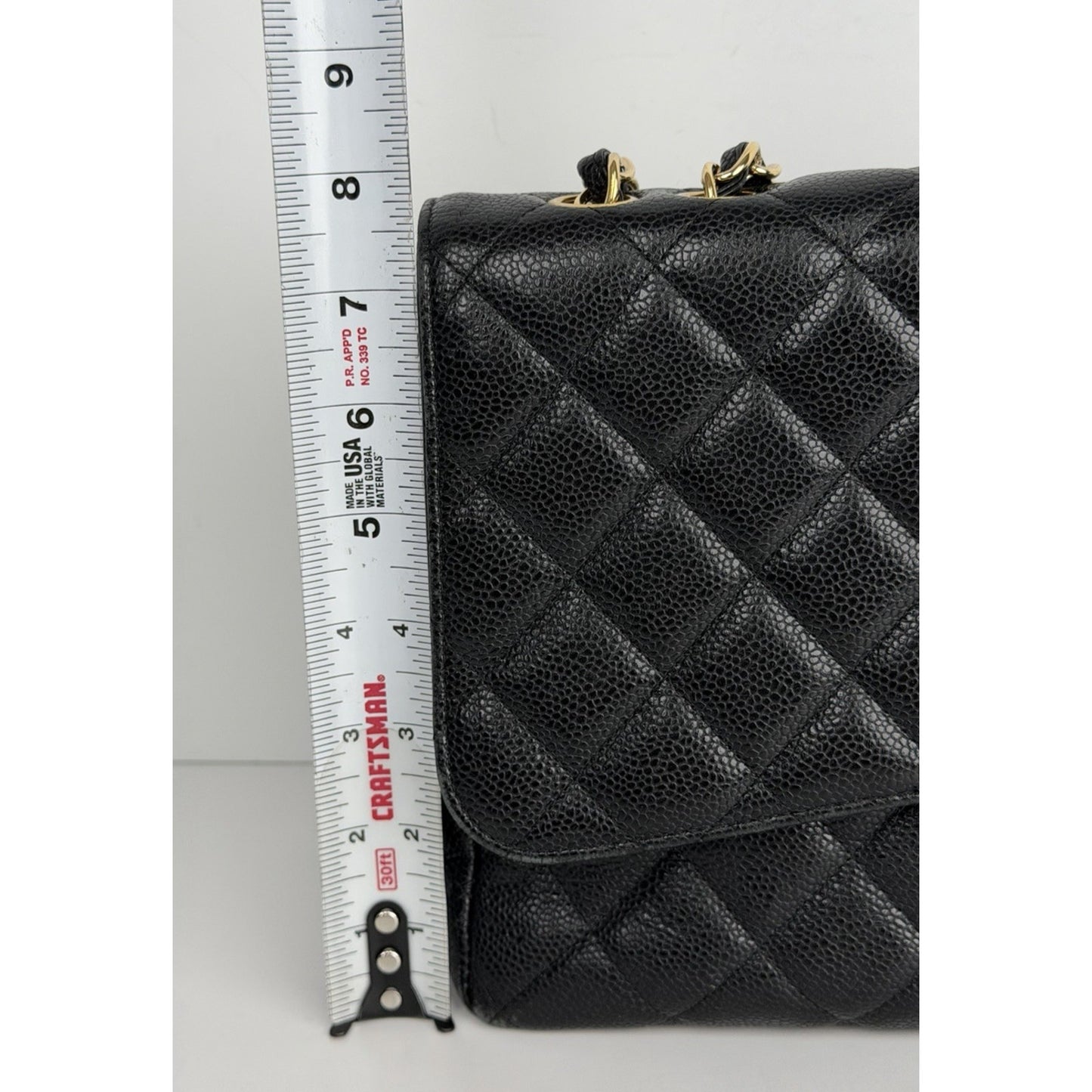 Chanel Jumbo Classic Double Flap Bag Black Quilted Caviar Leather 2008-2009 D3