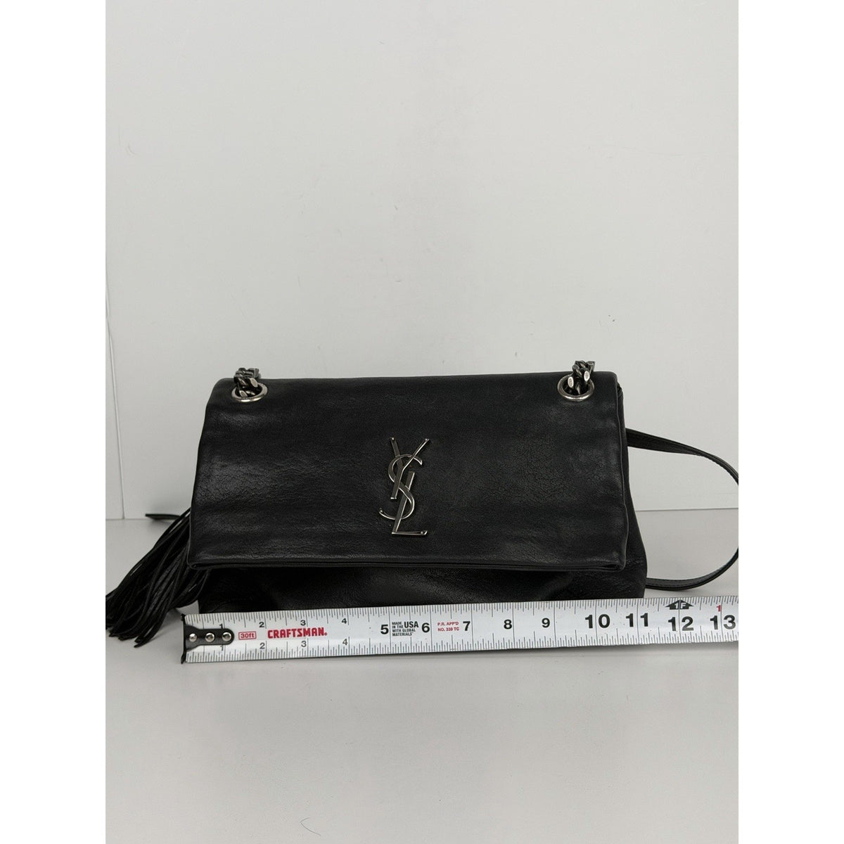 Saint Laurent West Hollywood Medium Chain Crossbody Bag In Black Leather S-10