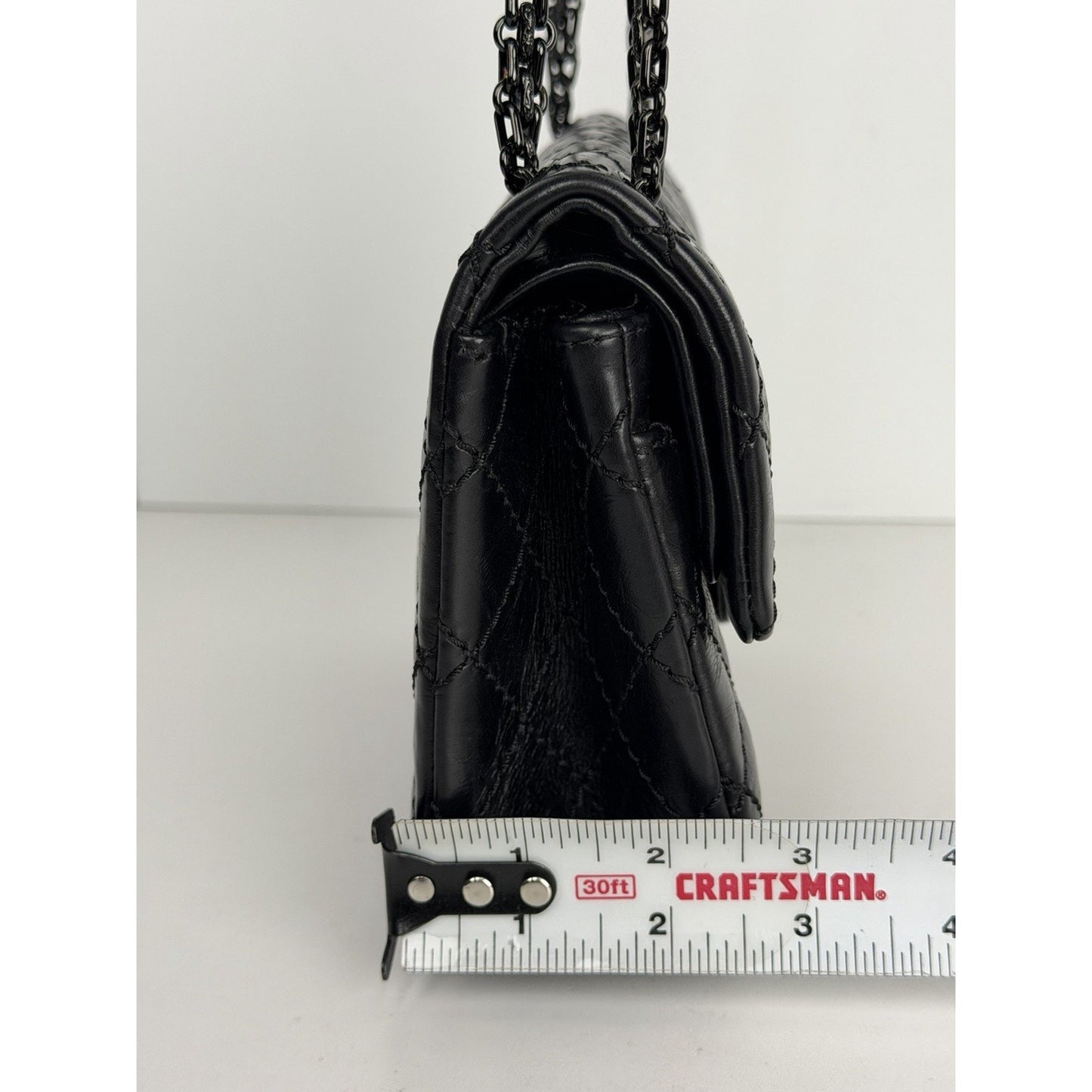 Chanel 2.55 Reissue Mini Flap Bag in Black Aged Calfskin Leather 2017 D5