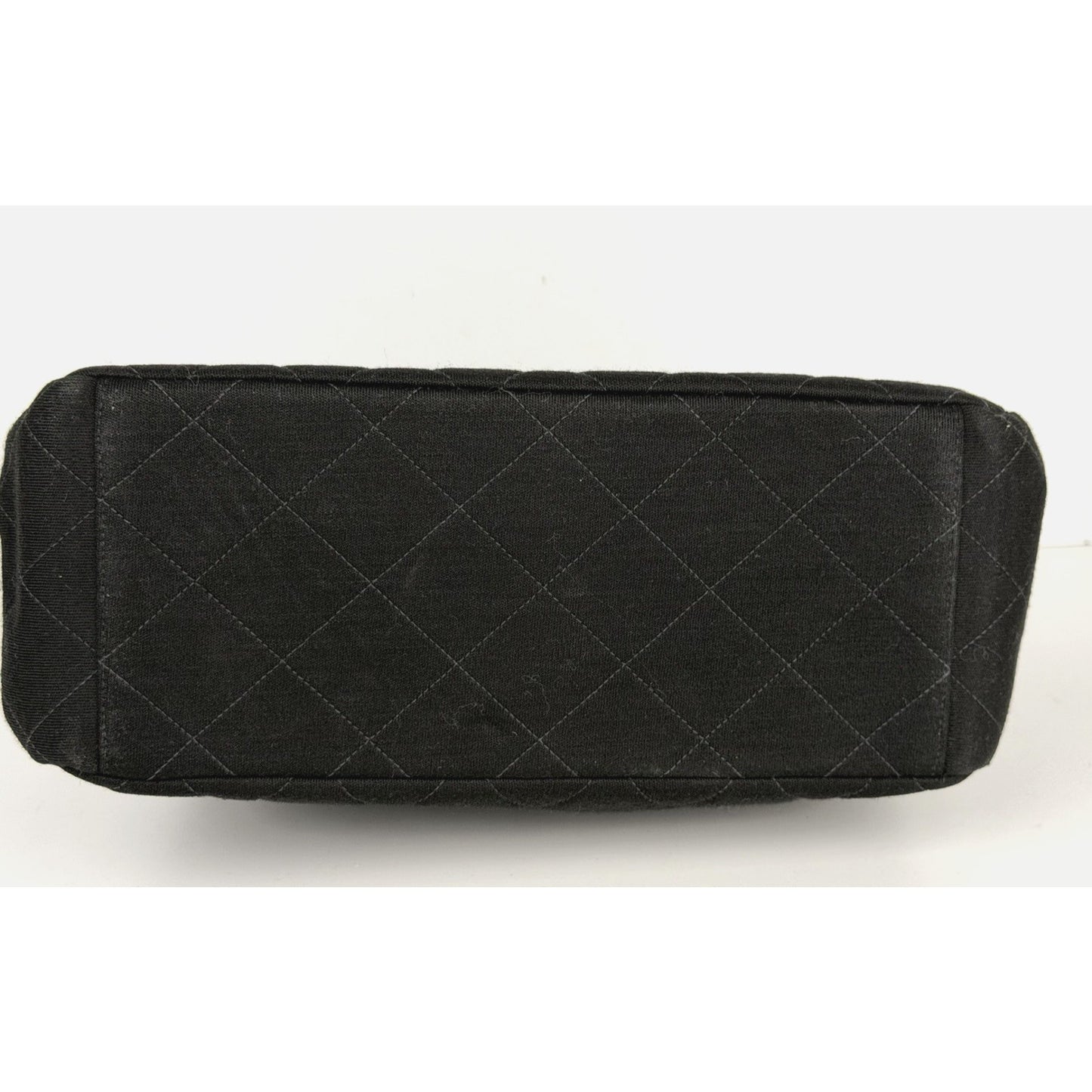 Chanel Black Cotton Two Side Flap Quilted Shoulder Bag Interlocking CC 1996-1997