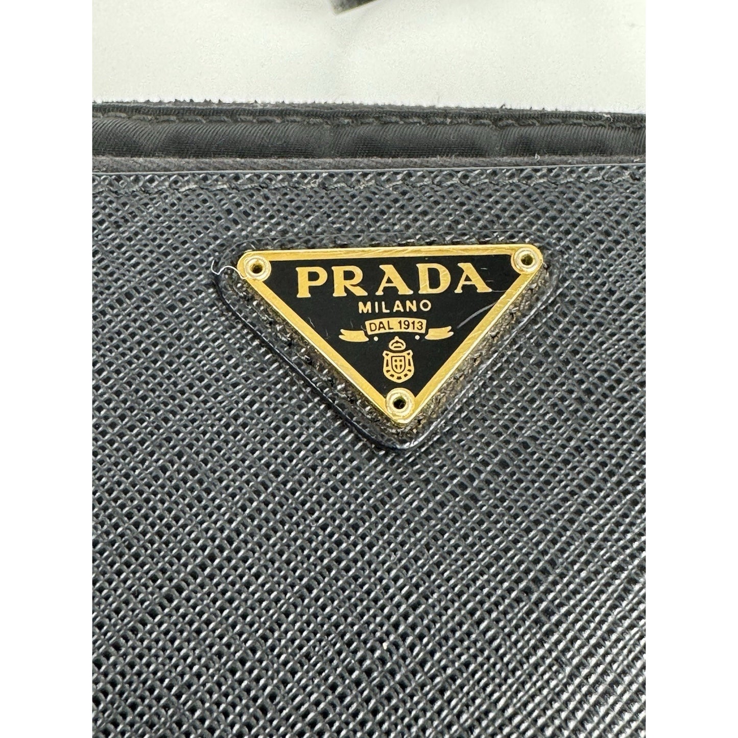 Prada Saffiano Leather Mini Double Zip Crossbody Black B-6