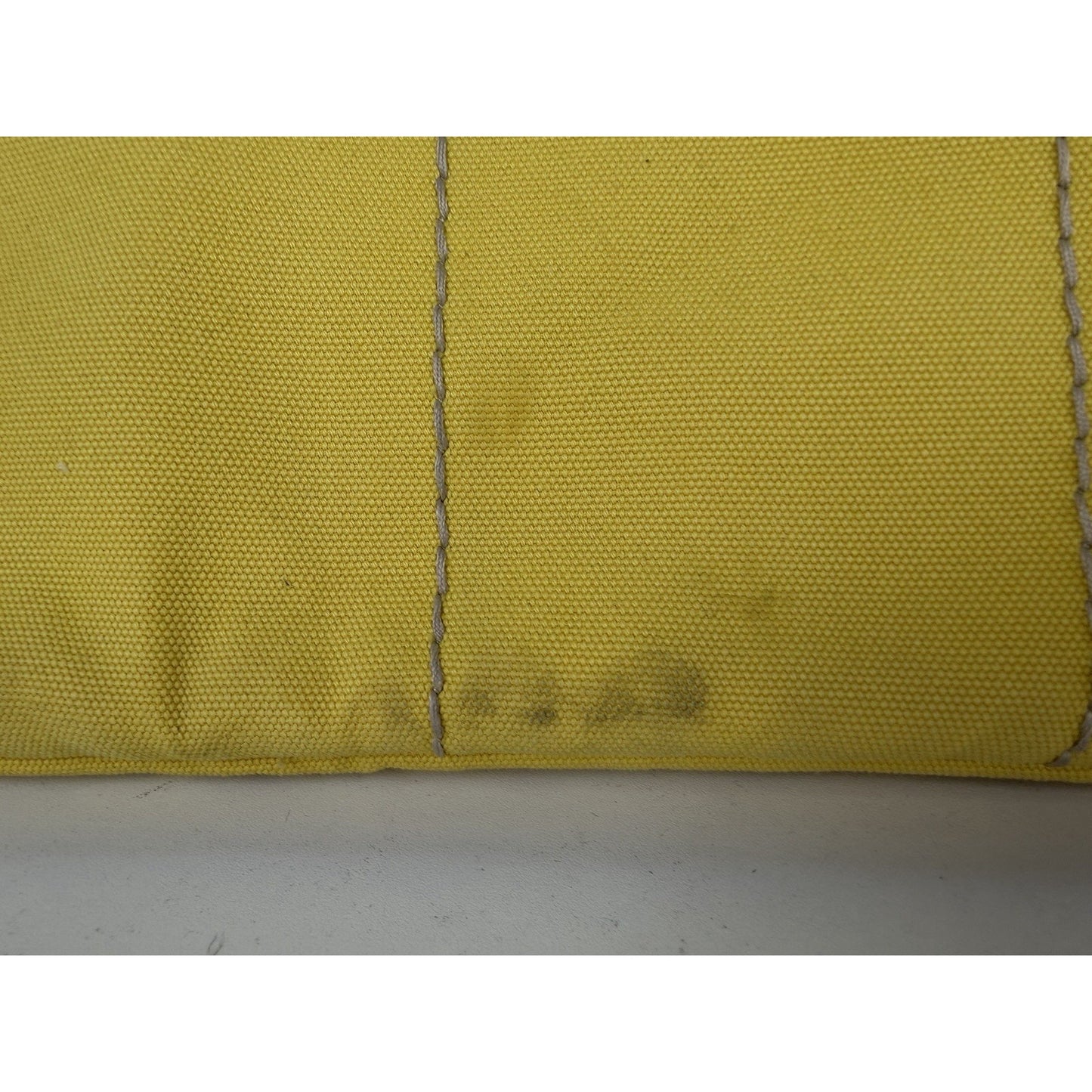 Prada Canapa Tote Bag Large in Yellow Canvas with Black Logo S-12
