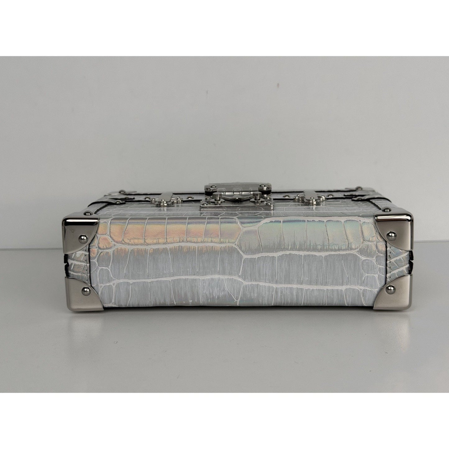 Louis Vuitton PM Bag Iridescent Silver Alligator Leather Microchipped E1