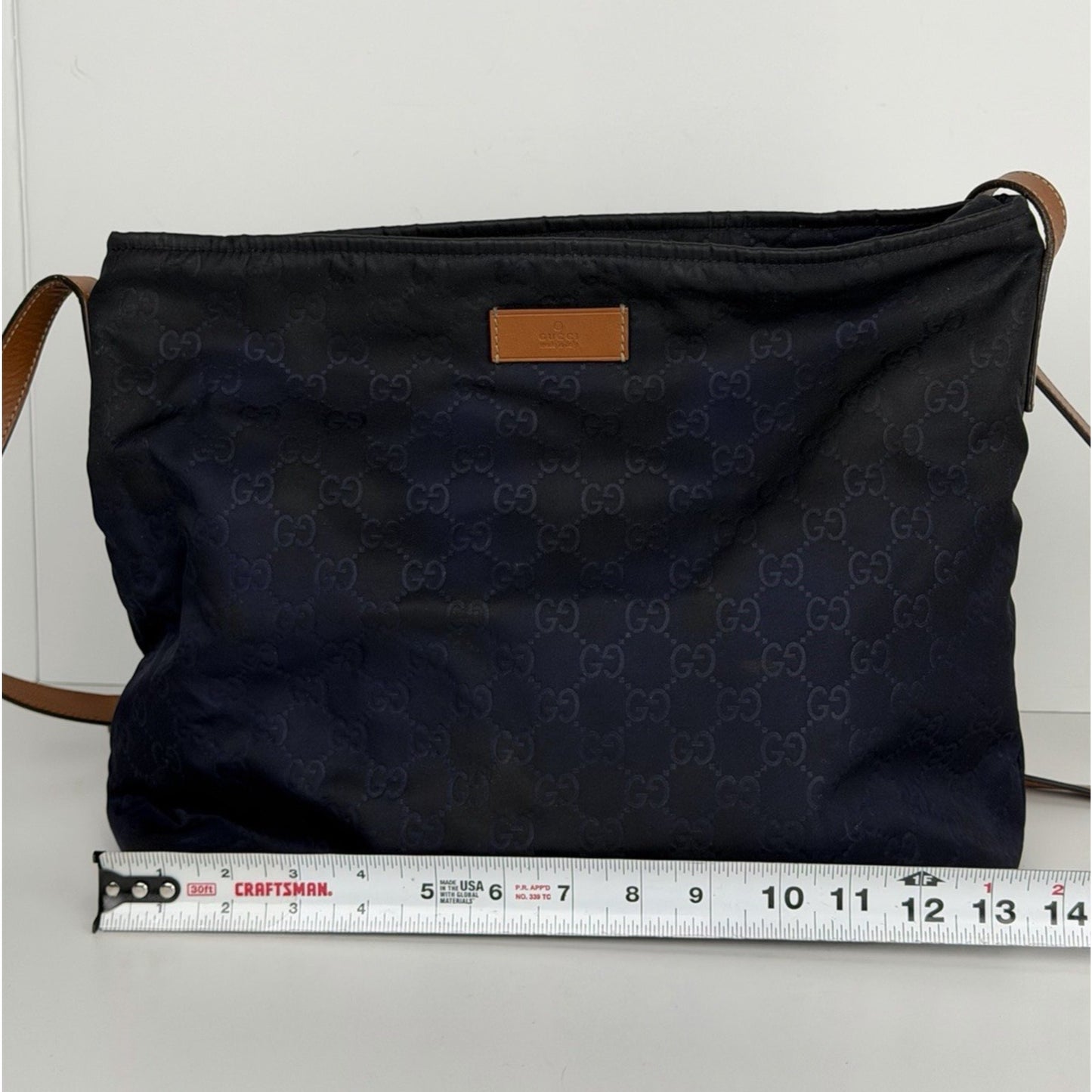 Gucci GG Pattern Nylon Messenger Bag in Blue S04