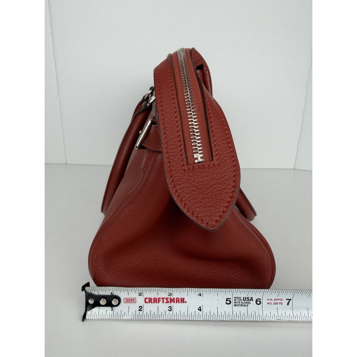 Hermes Clemence Atlas Shoulder Tote Bag 42 in Red Clemence Leather 2009 C-5