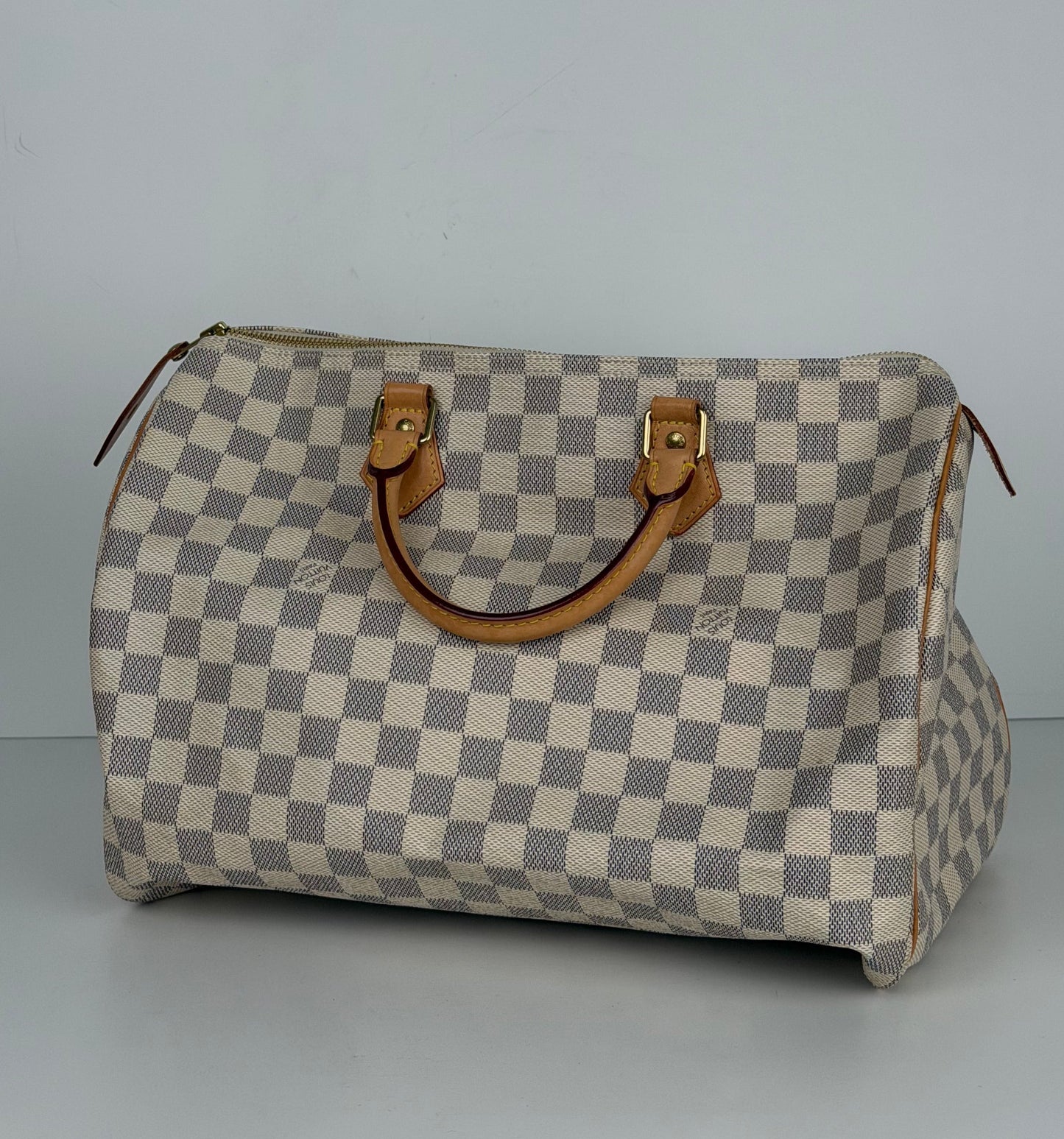 Louis Vuitton Speedy Handbag 35 in Damier Azur Coated Canvas 2016 YS
