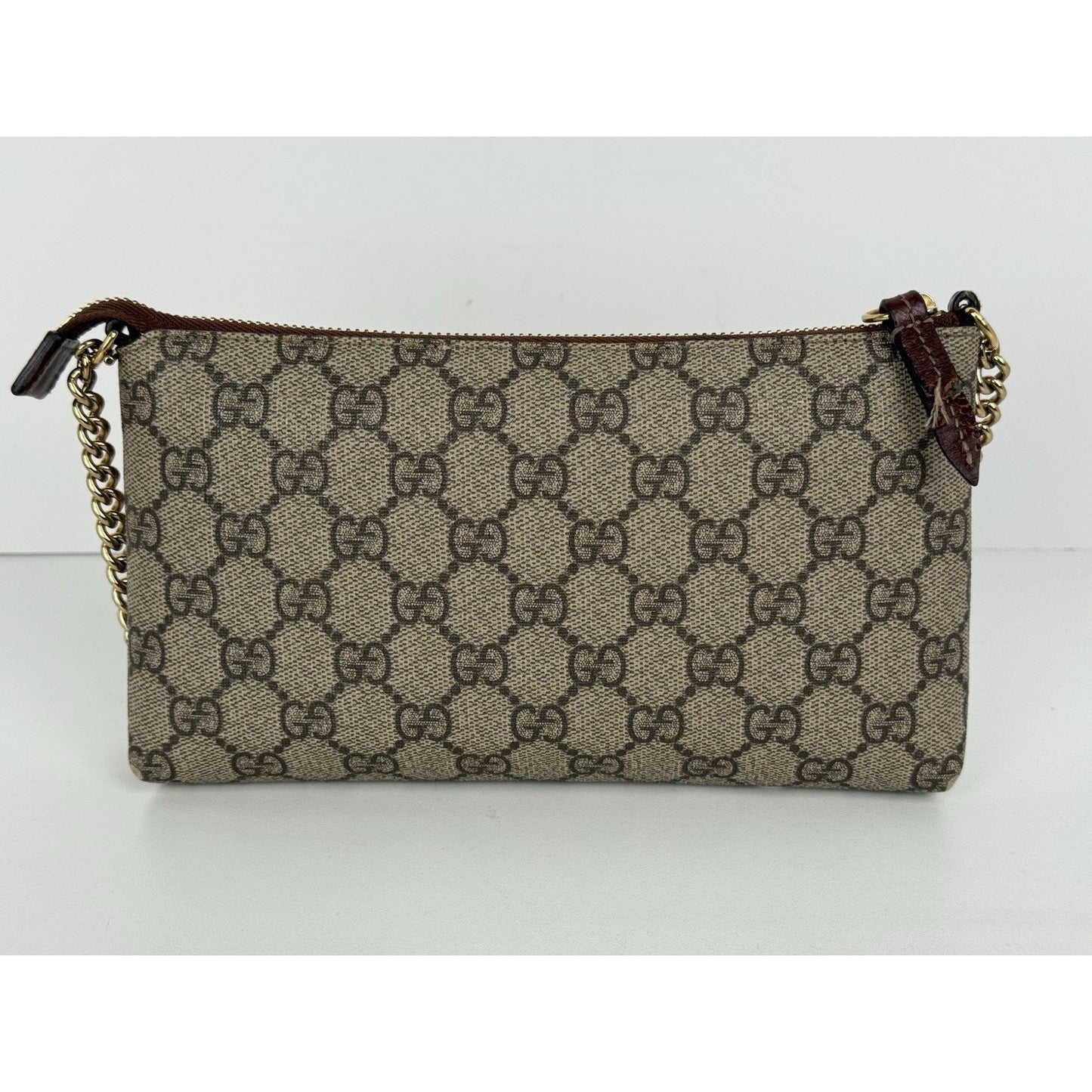 Gucci Brown Canvas Pouch on Zip