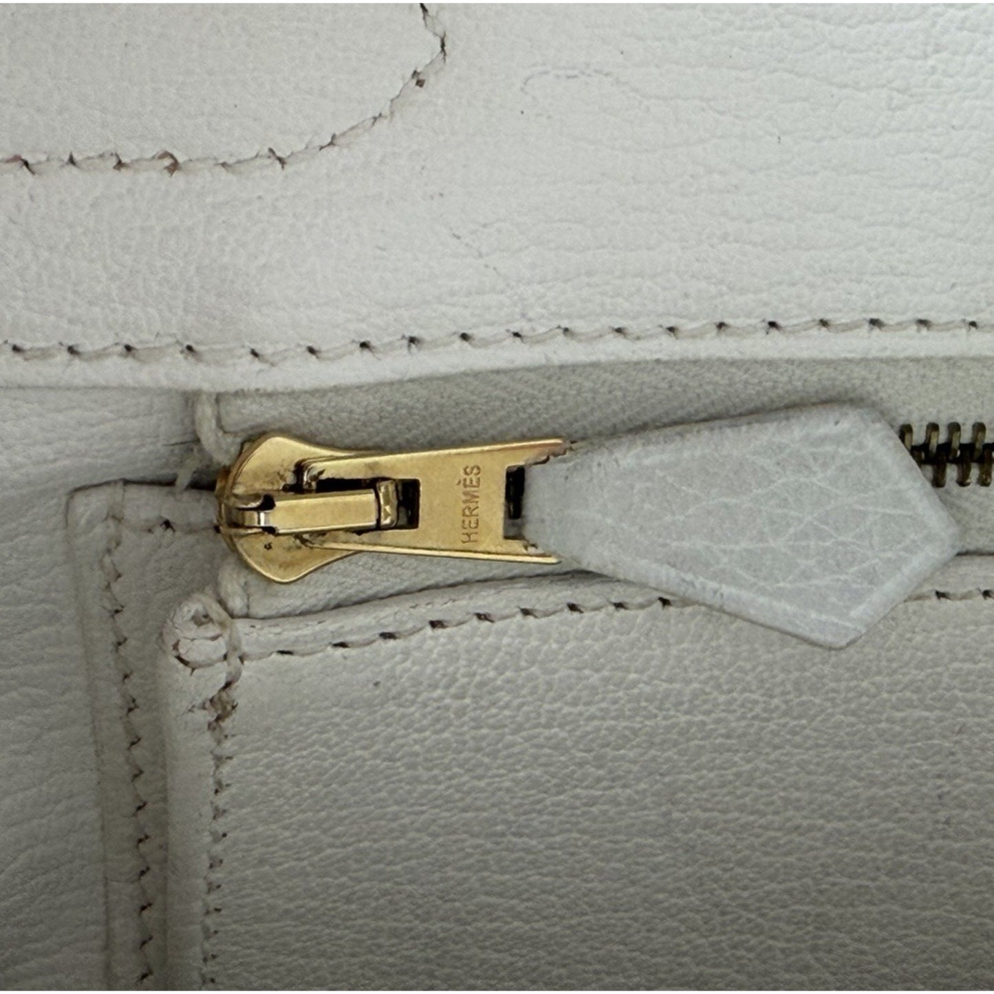Hermes Birkin 30 Handbag in Off-White Clemence Leather 2015