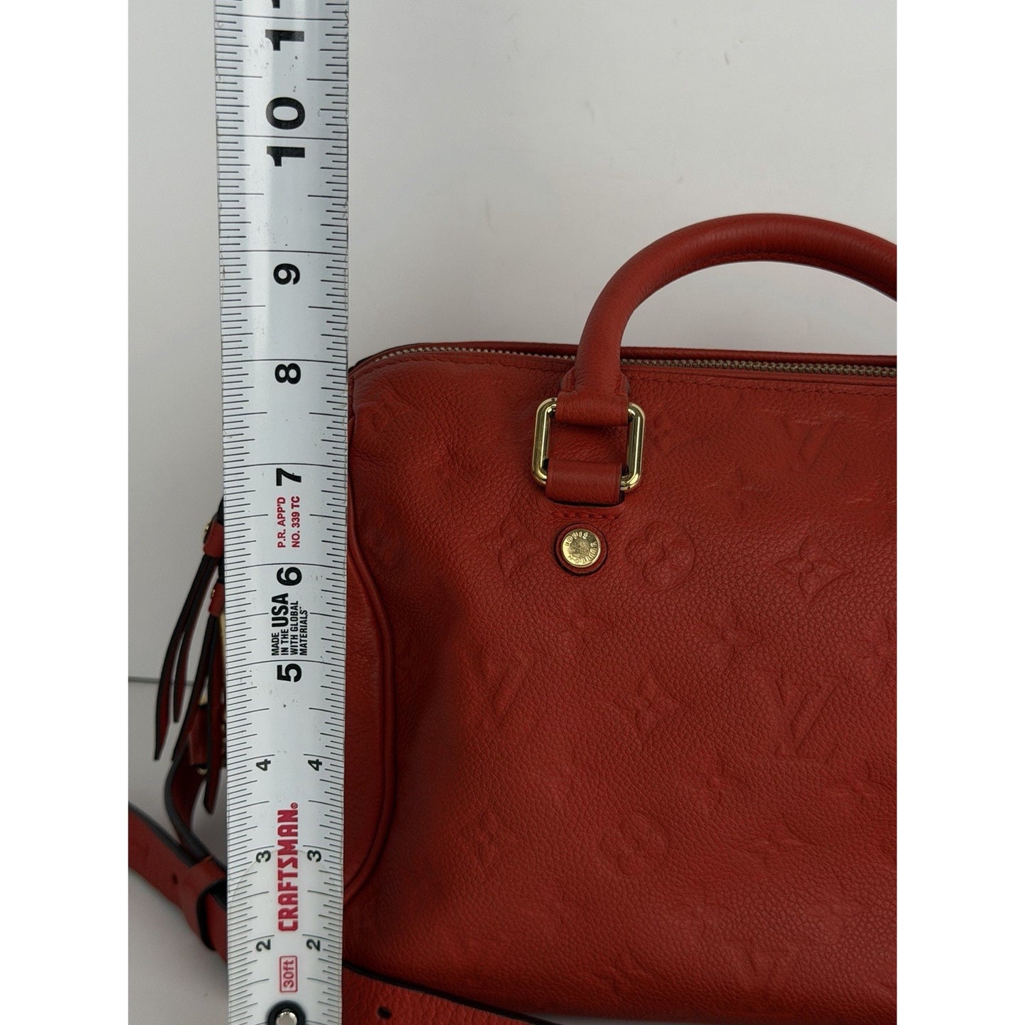 Louis Vuitton Speedy Bandouliere 25 Bag Red Monogram Empreinte Leather 2012 D4