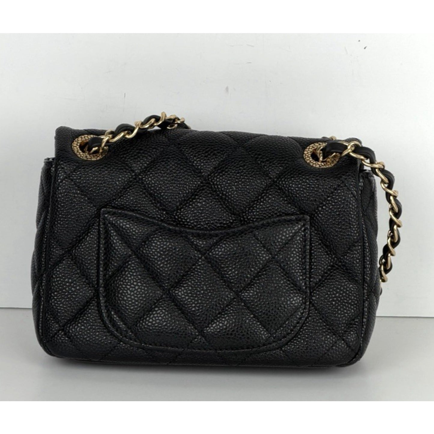 Chanel Quilted Mini Flap Bag in Black Grained Lambskin with Gold HW 2022 E8
