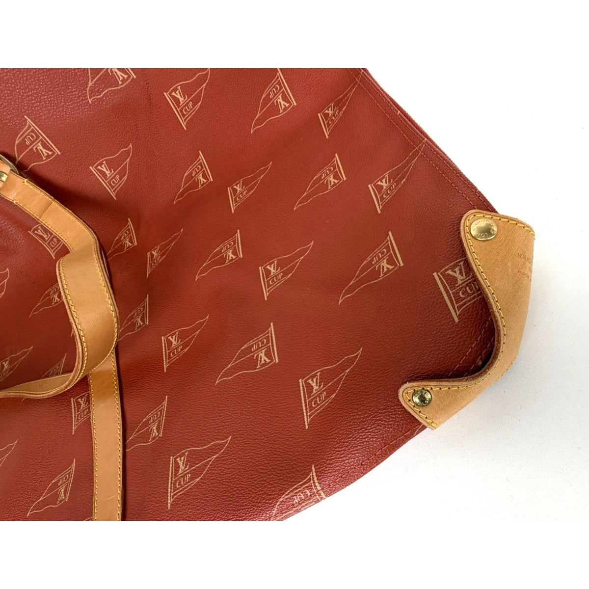 Louis Vuitton America's Cup Garment Travel Bag in Red Coated Canvas 1994 S19