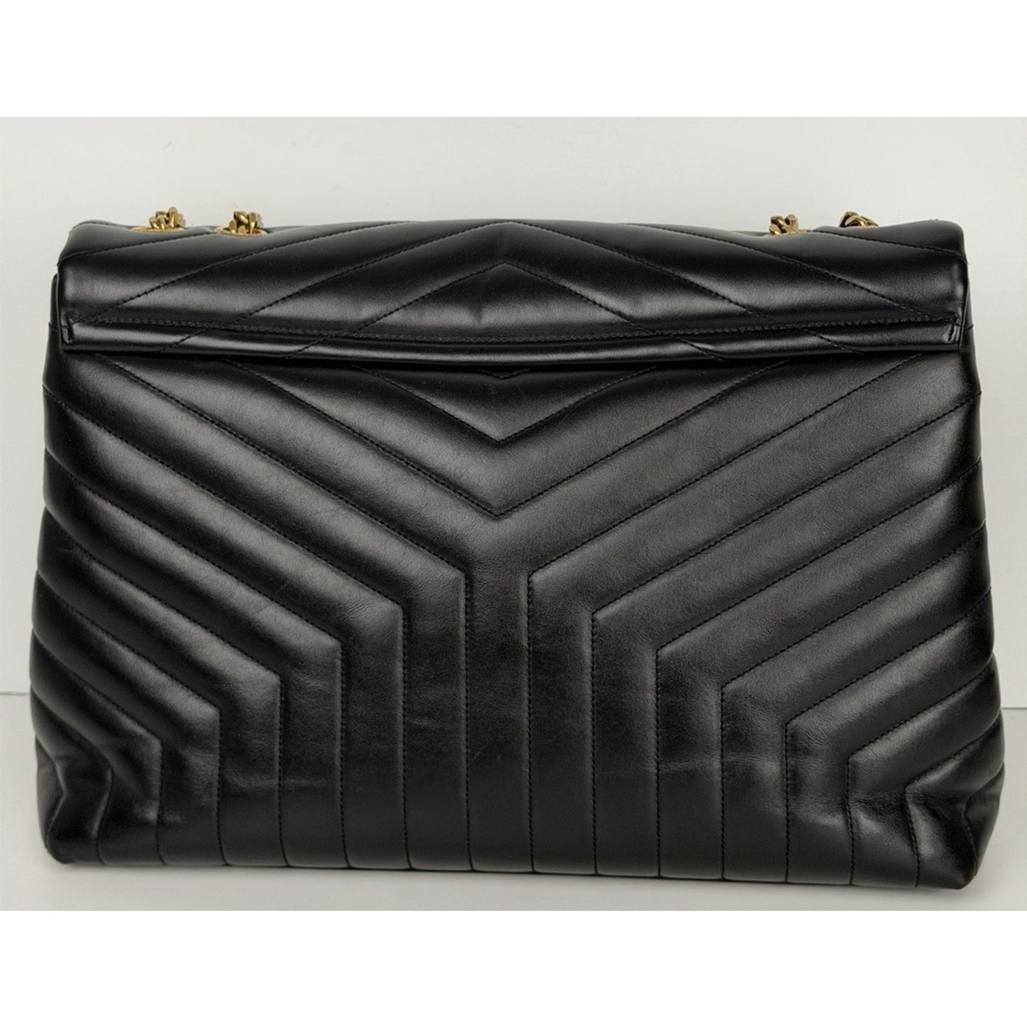 Saint Laurent Loulou Large Shoulder Bag in Black Quilted Leather C5