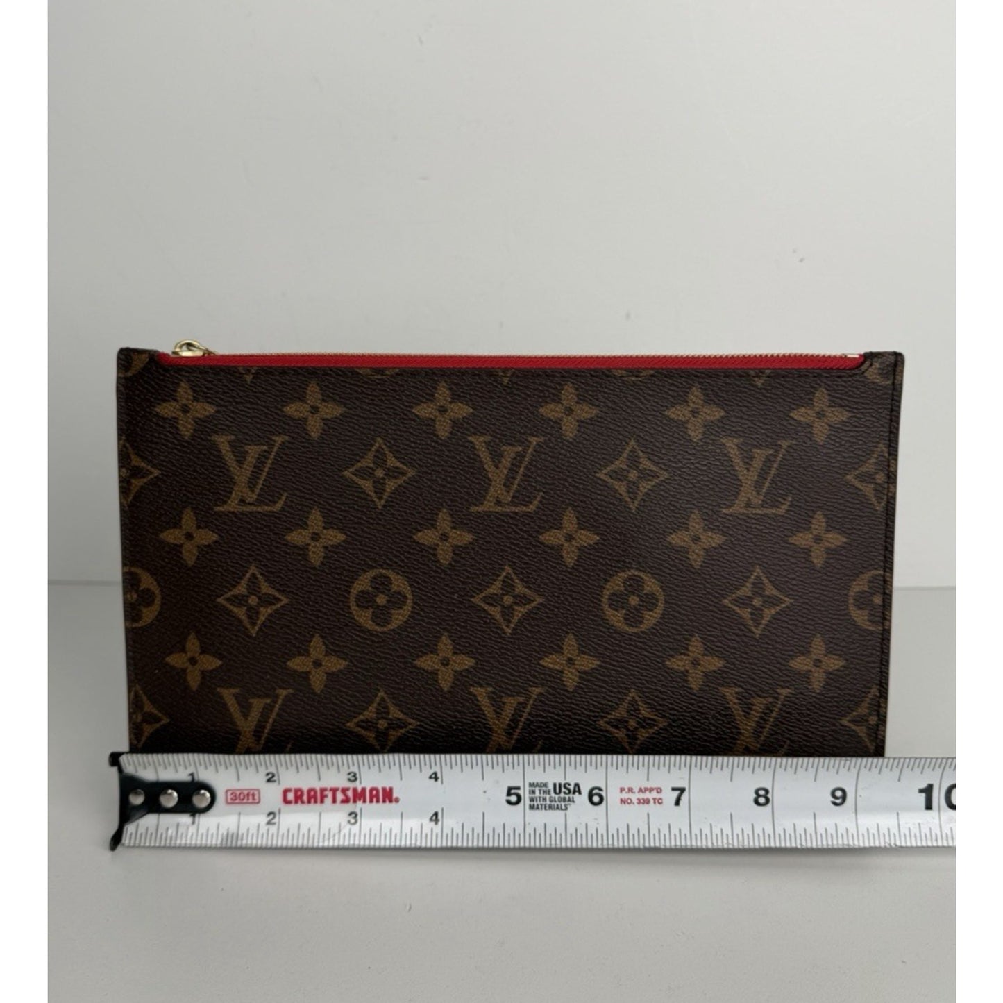 Louis Vuitton Neverfull GM Pouch Clutch Bag in Brown LV Monogram Canvas 2015 S15