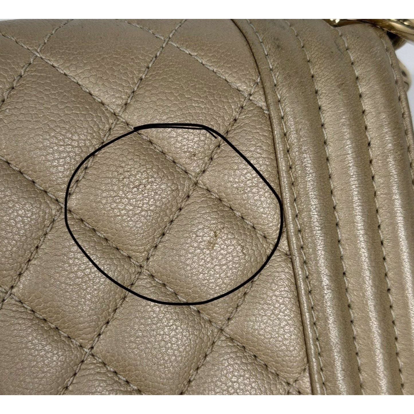 Chanel Medium Boy Flap Bag in Gold or Dark Beige Caviar Leather F1