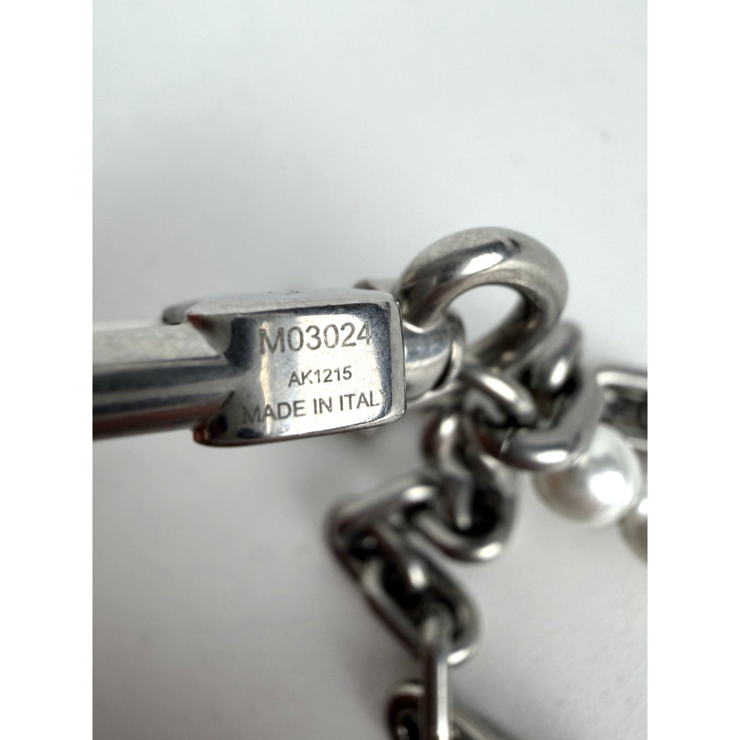 Louis Vuitton Pearls Chain Belt and Bag Charm in Silver Color K1