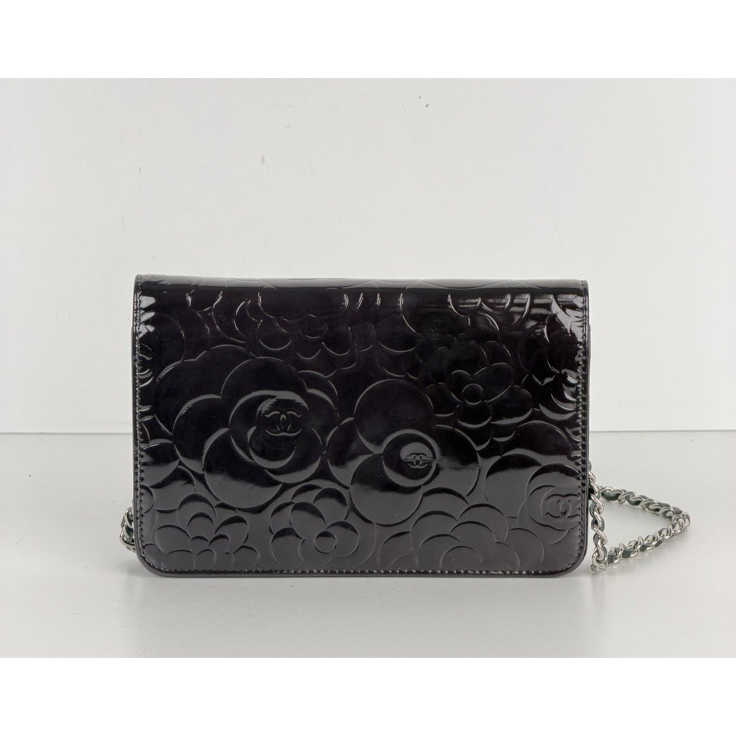 Chanel Camellia Wallet On Chain Bag in Black Patent Leather 2010-2011 B-2