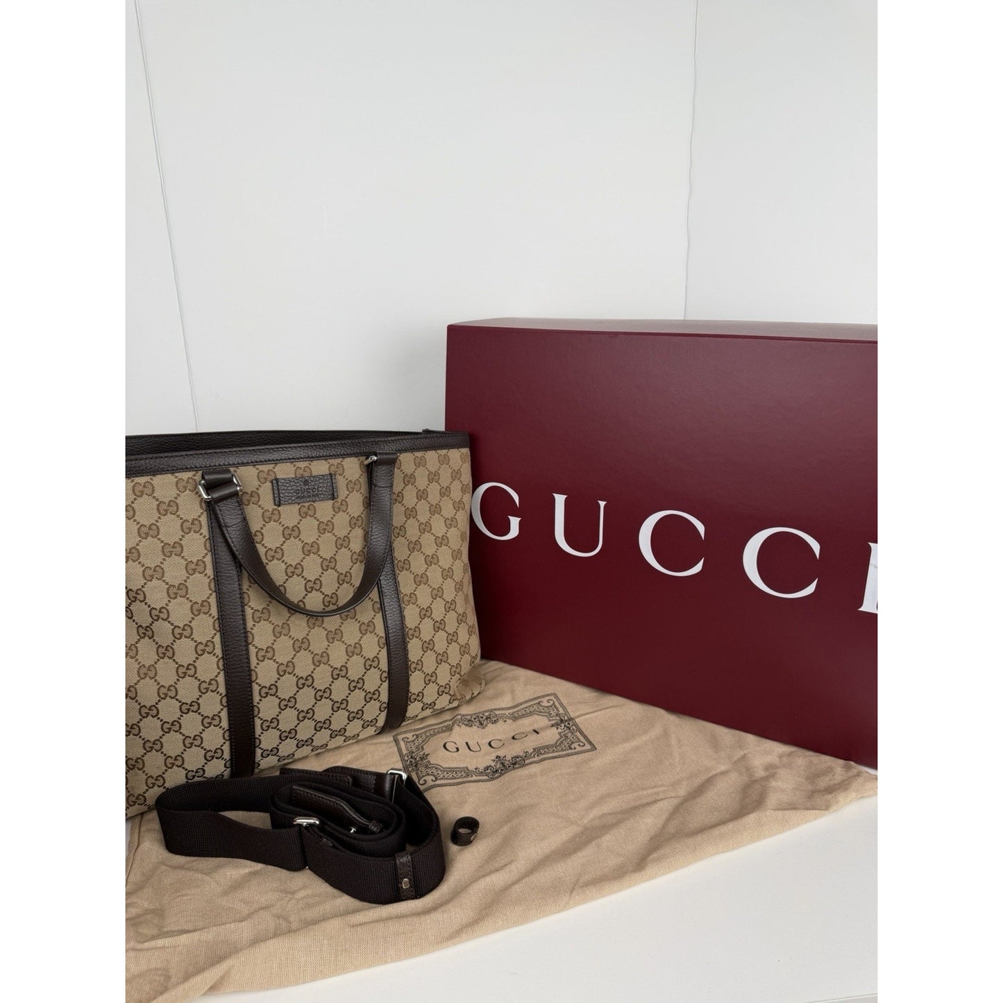 Gucci Joy Tote Bag Large in Brown GG Supreme Monogram Canvas S