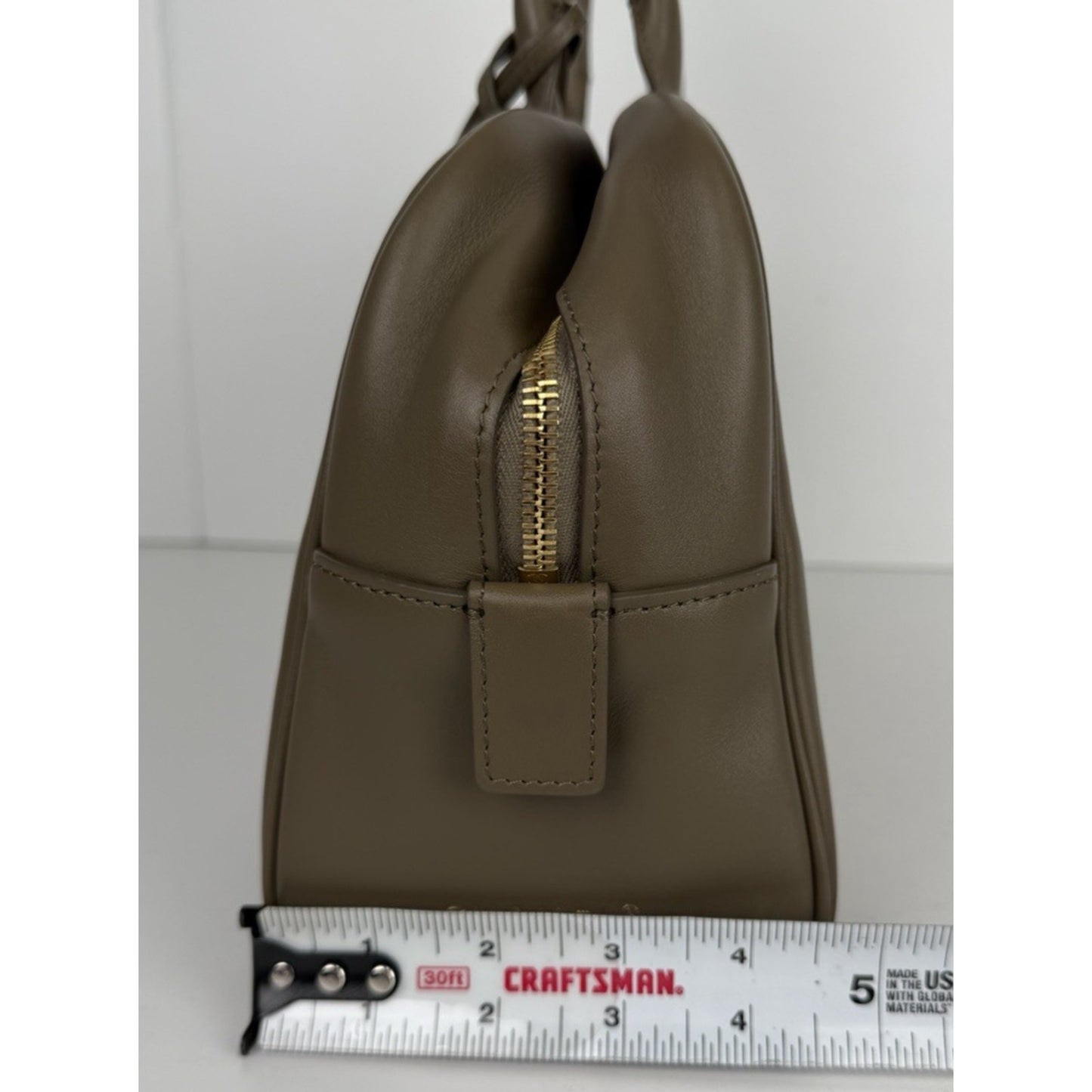 Chanel Perfect Bowling Large Bag in Khaki Brown Calfskin Leather D8