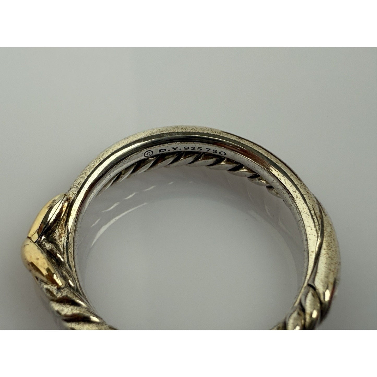 David Yurman Petite X Ring 4mm Steerling Silver & 18K Gold