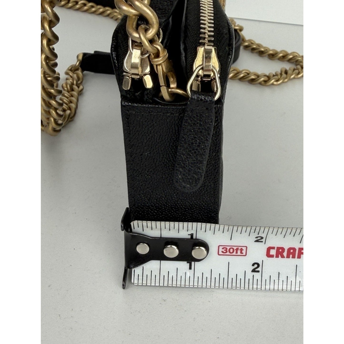 Chanel Boy Double Zip Chain Clutch in Quilted Black Caviar Leather 2019 E4