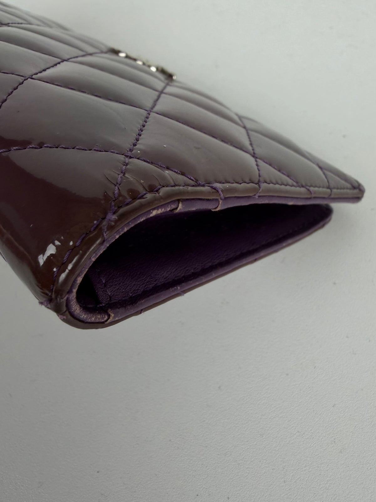 Chanel Quilted Patent Leather Wallet in Shiny Burgundy 2011 K-3